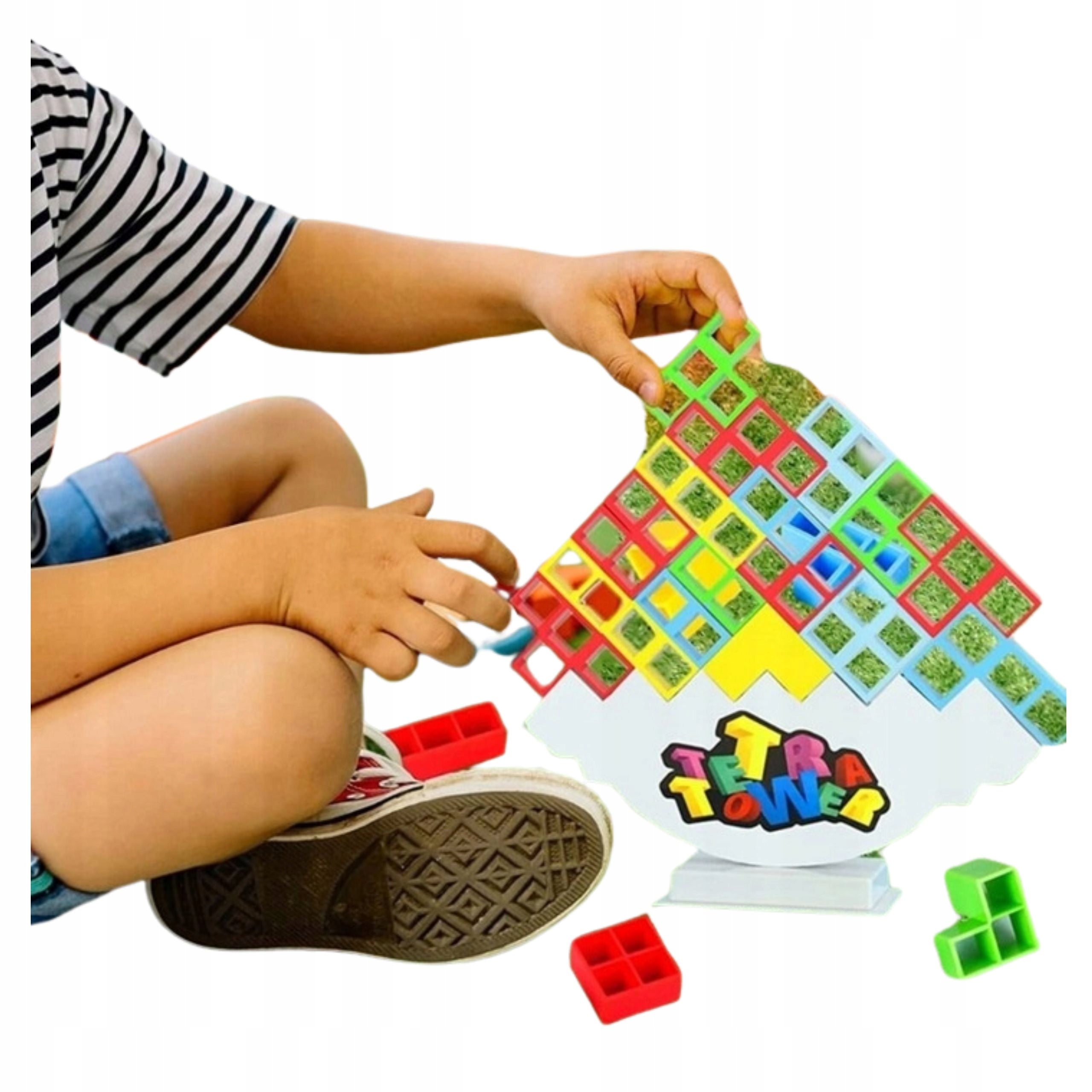 GRA EDUKACYJNA UKŁADANKA TETRA TOWER DLA DZIECI WIEŻA 3D TETRIS