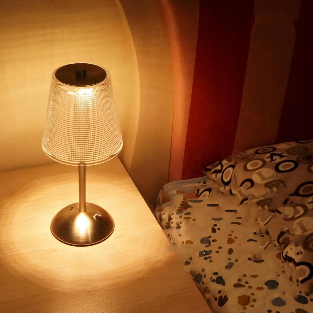 KRYSZTAŁOWA LAMPKA NOCNA STOŁOWA LED USB