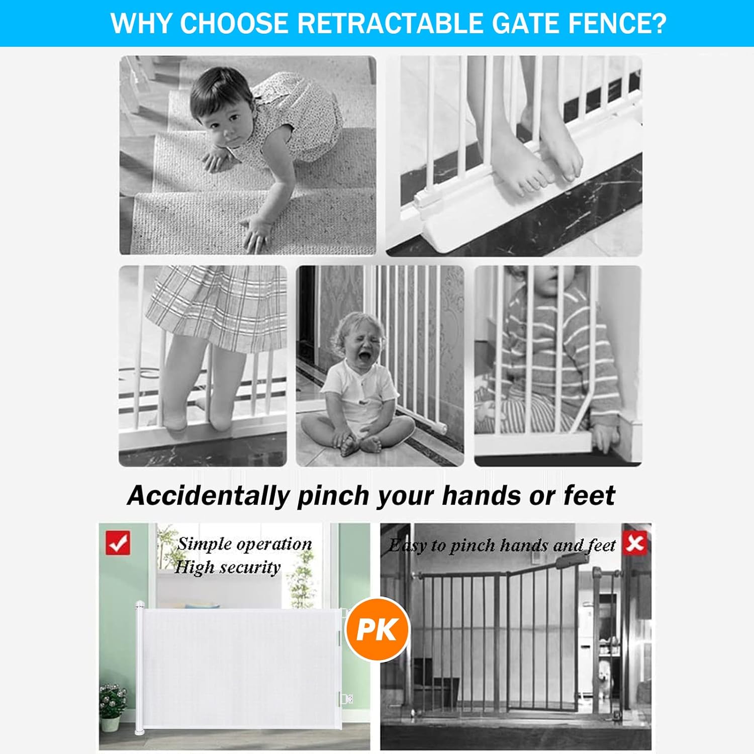 Barierka dziecięca Wodondog biała 0-150cm 83cm wysoka