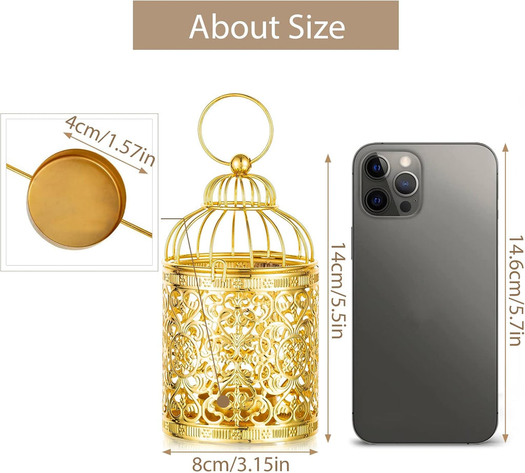 2x Latarnia na świecznik złote