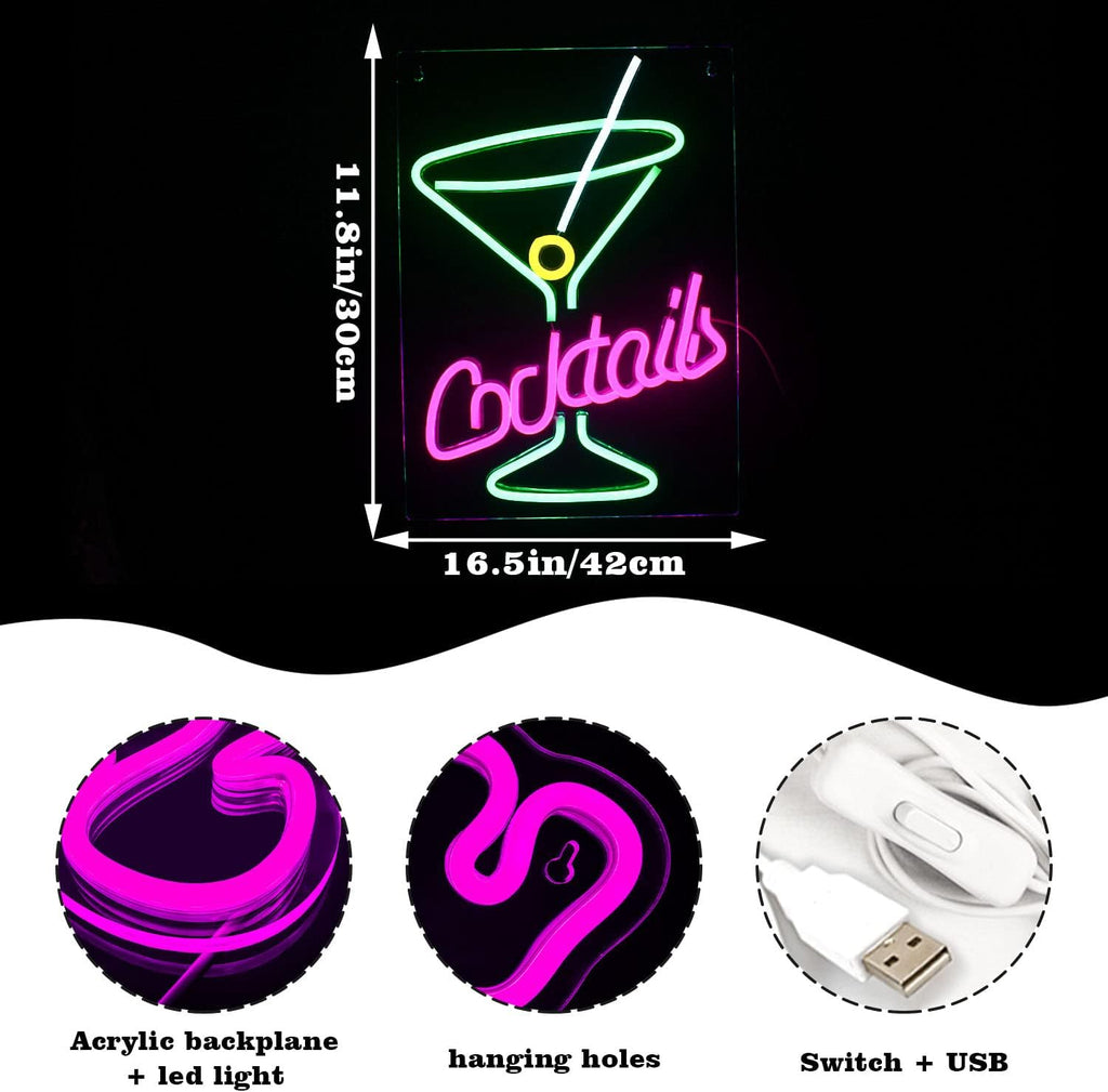 Neon Looklight Koktajlowy różowy zielony USB