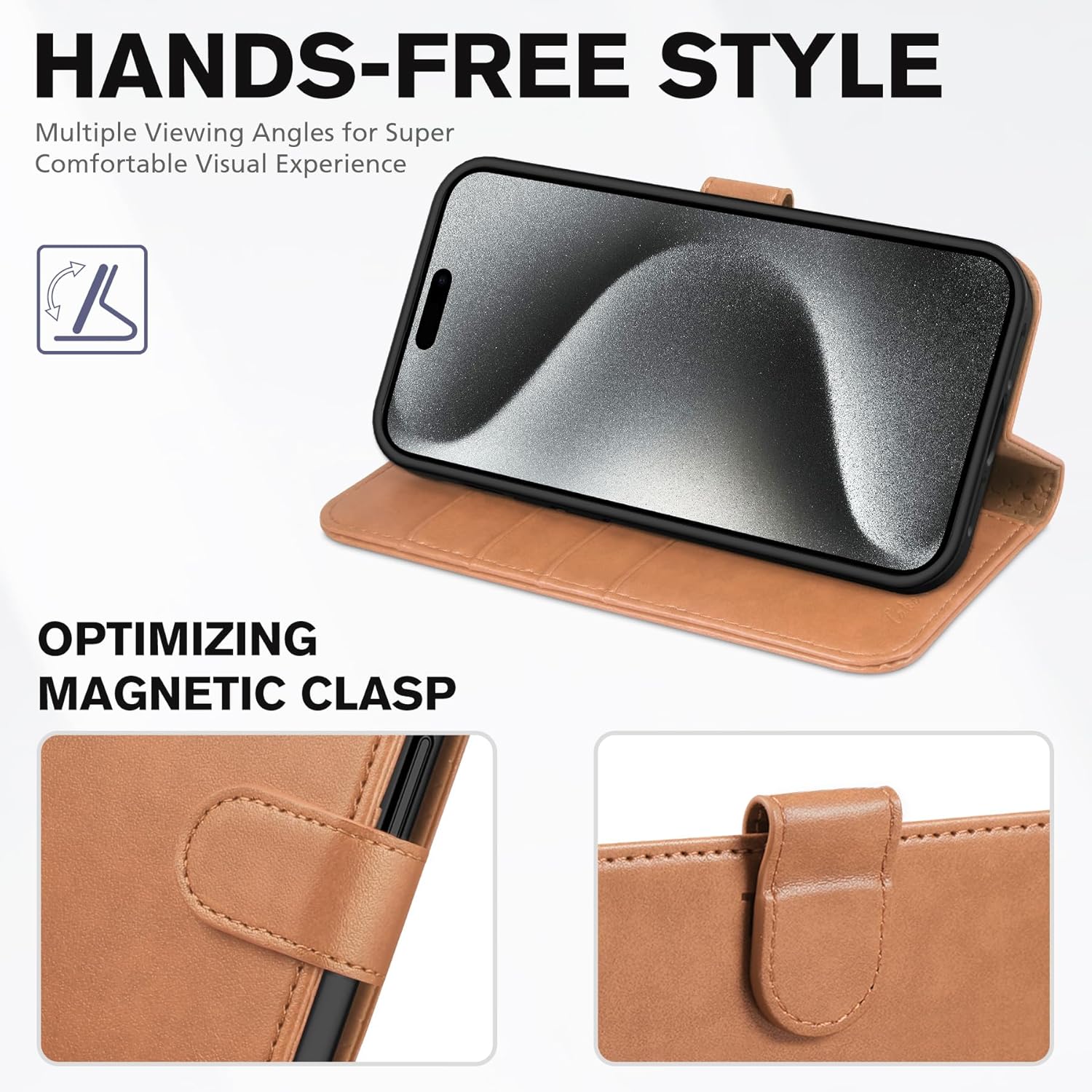 TUCCH Etui z Portfelem do iPhone 15 Pro