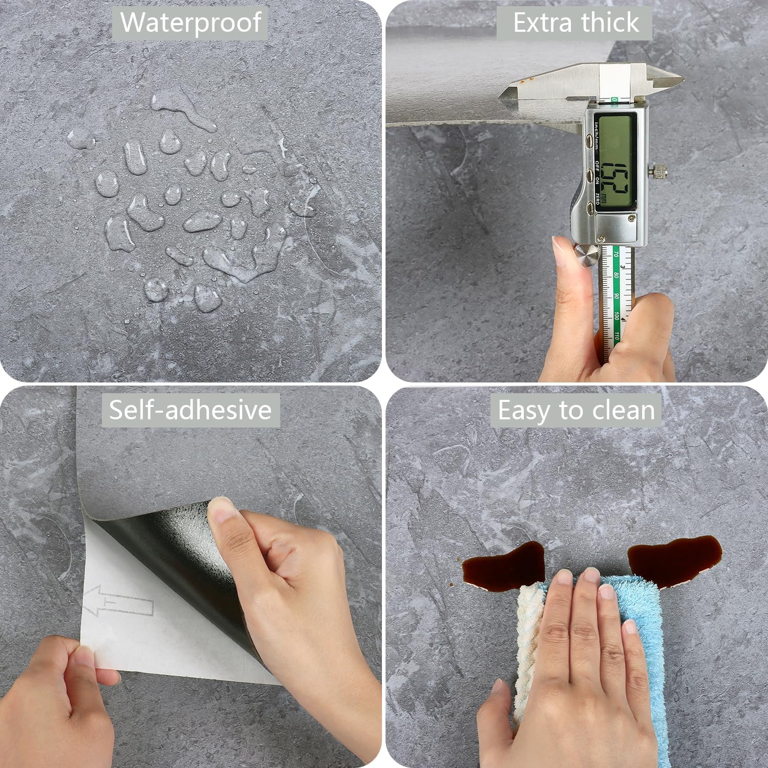 Płytki podłogowe VEELIKE SS19 PCV samoprzylepne beton 30x30 24szt