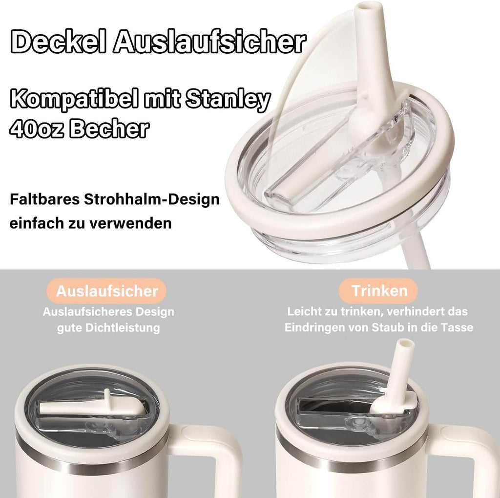 Pokrywki QIMYGIFT do kubków Stanley 40oz + słomki 2 szt. akcesoria