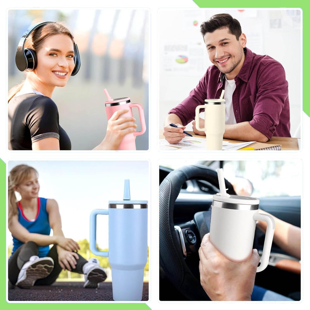 Pokrywki QIMYGIFT do kubków Stanley 40oz + słomki 2 szt. akcesoria