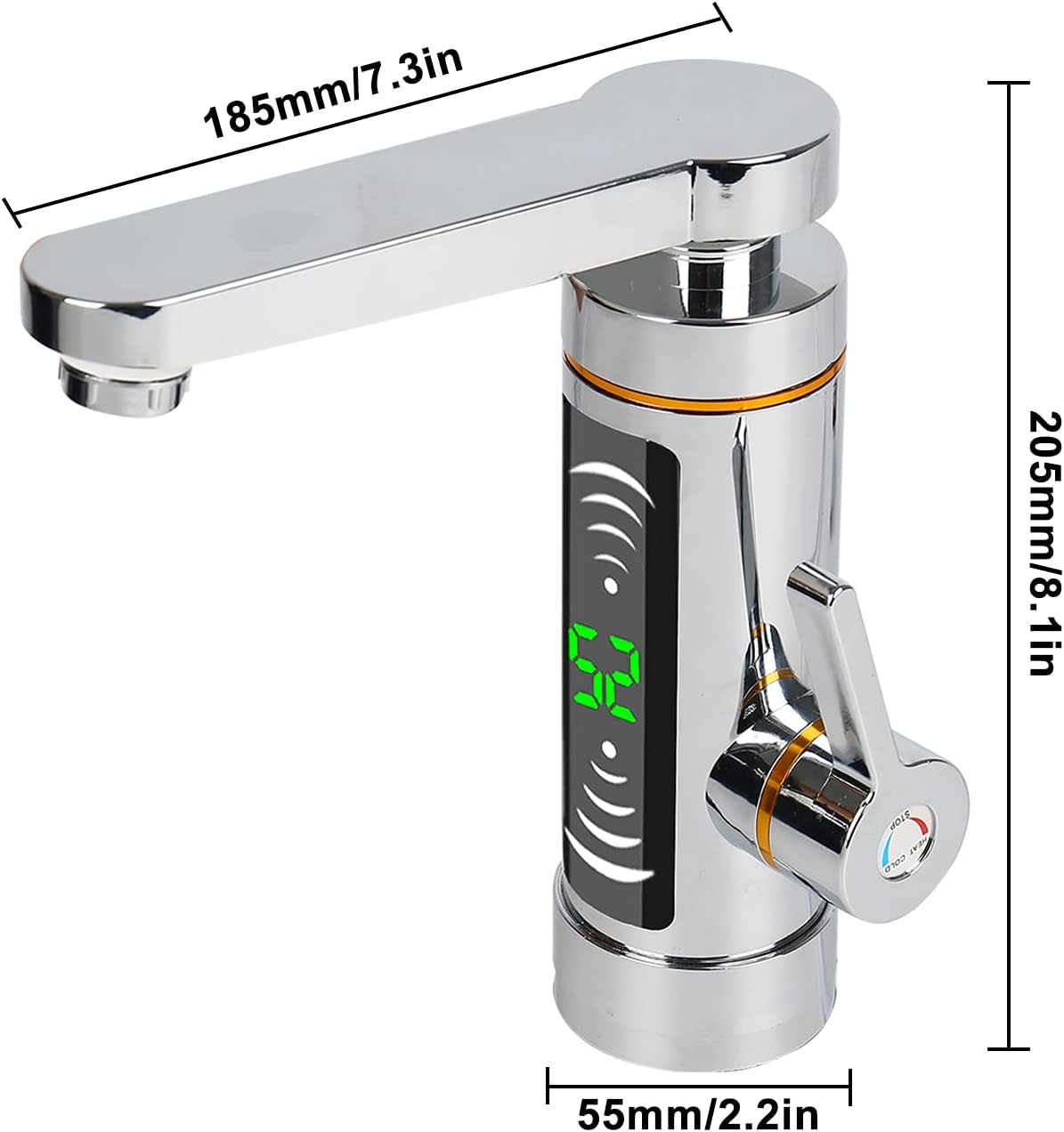 Elektryczny kran z podgrzewaczem 3000W, LED, obracany 360°