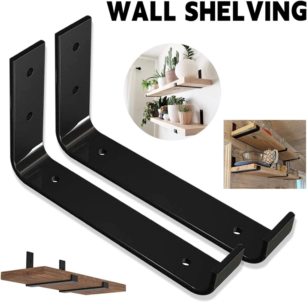 Wsporniki półki ścienne metalowe czarne 4 szt mocne stal