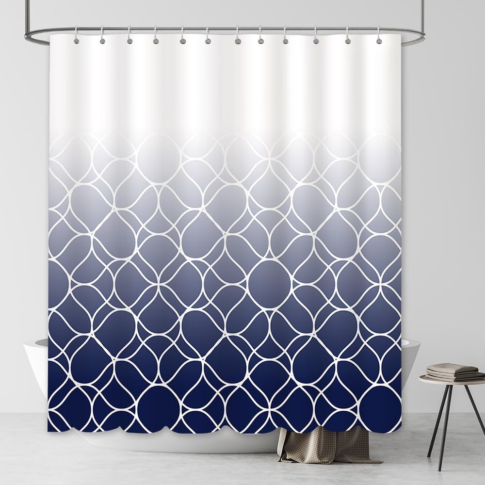 Zasłona prysznicowa 180x180 cm niebieska wodoodporna