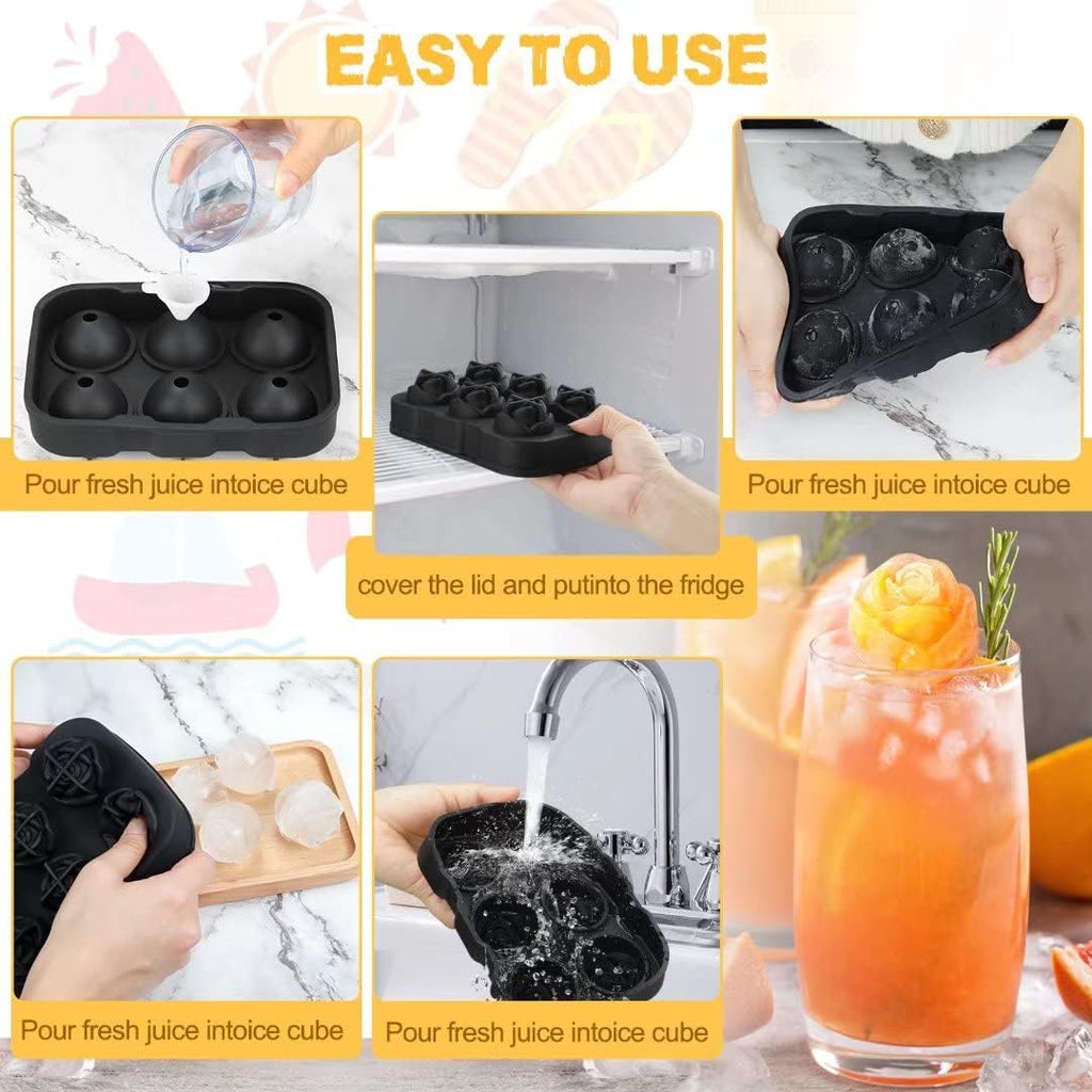 Forma silikonowa na lód z pokrywką 6 kostek BPA FREE