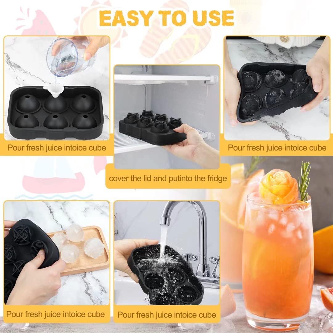 Forma silikonowa na lód z pokrywką 6 kostek BPA FREE