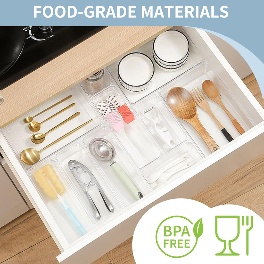 Organizer do szuflady 16 el zestaw 5 rozmiarów przezroczysty