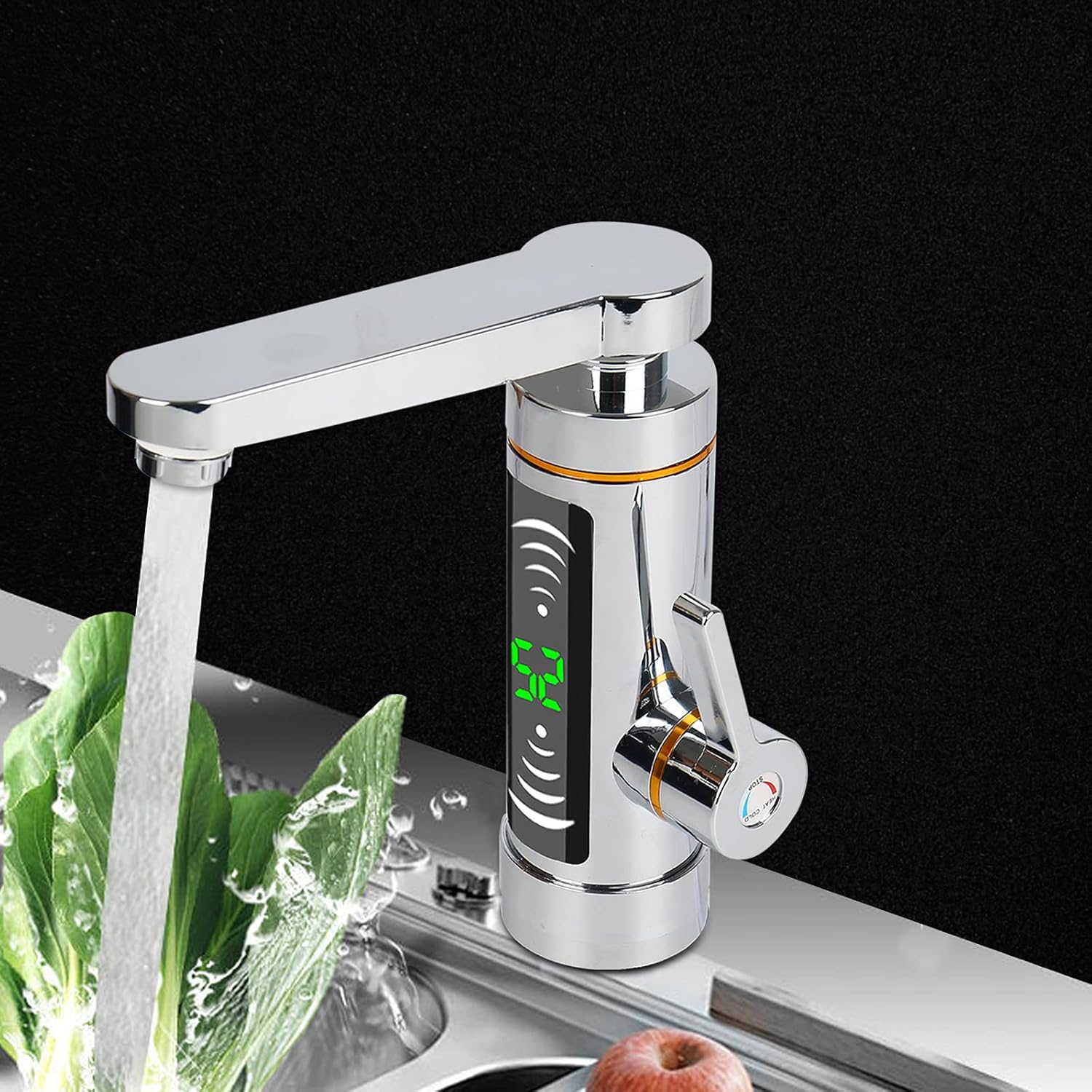 Elektryczny kran z podgrzewaczem 3000W, LED, obracany 360°