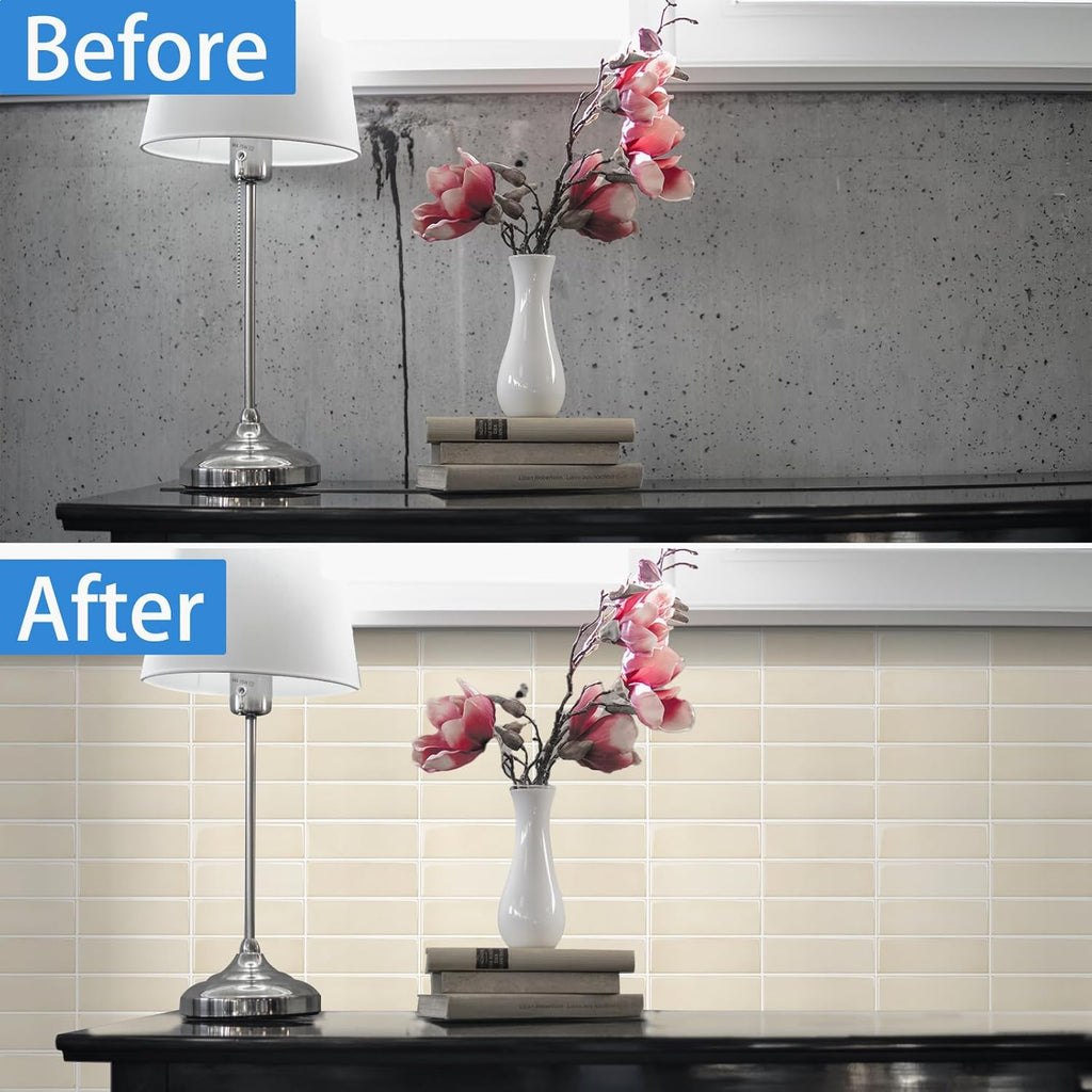 Naklejki 3D beżowe na płytki 10szt 30x30 cm kuchnia łazienka