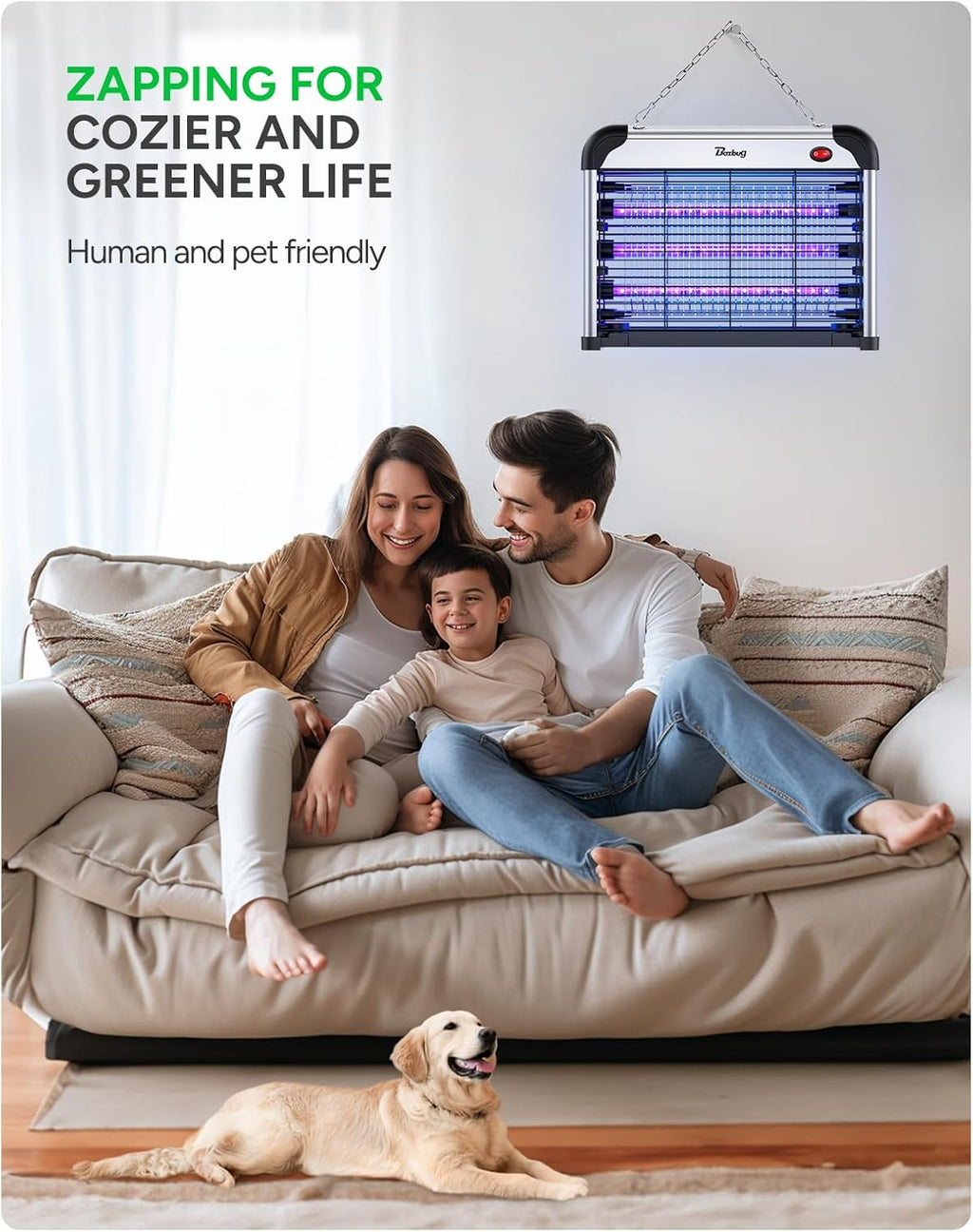 Lampa owadobójcza Buzbug MA-009 LED 3800V komary muchy 3 lampy