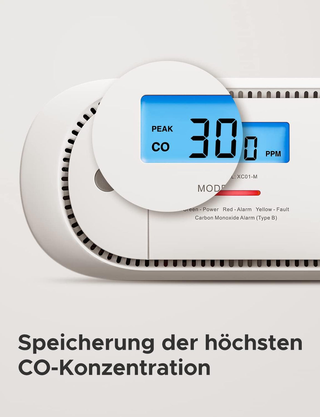 Czujnik X-Sense XC01-M alarm dźwiękowy, wyświetlacz