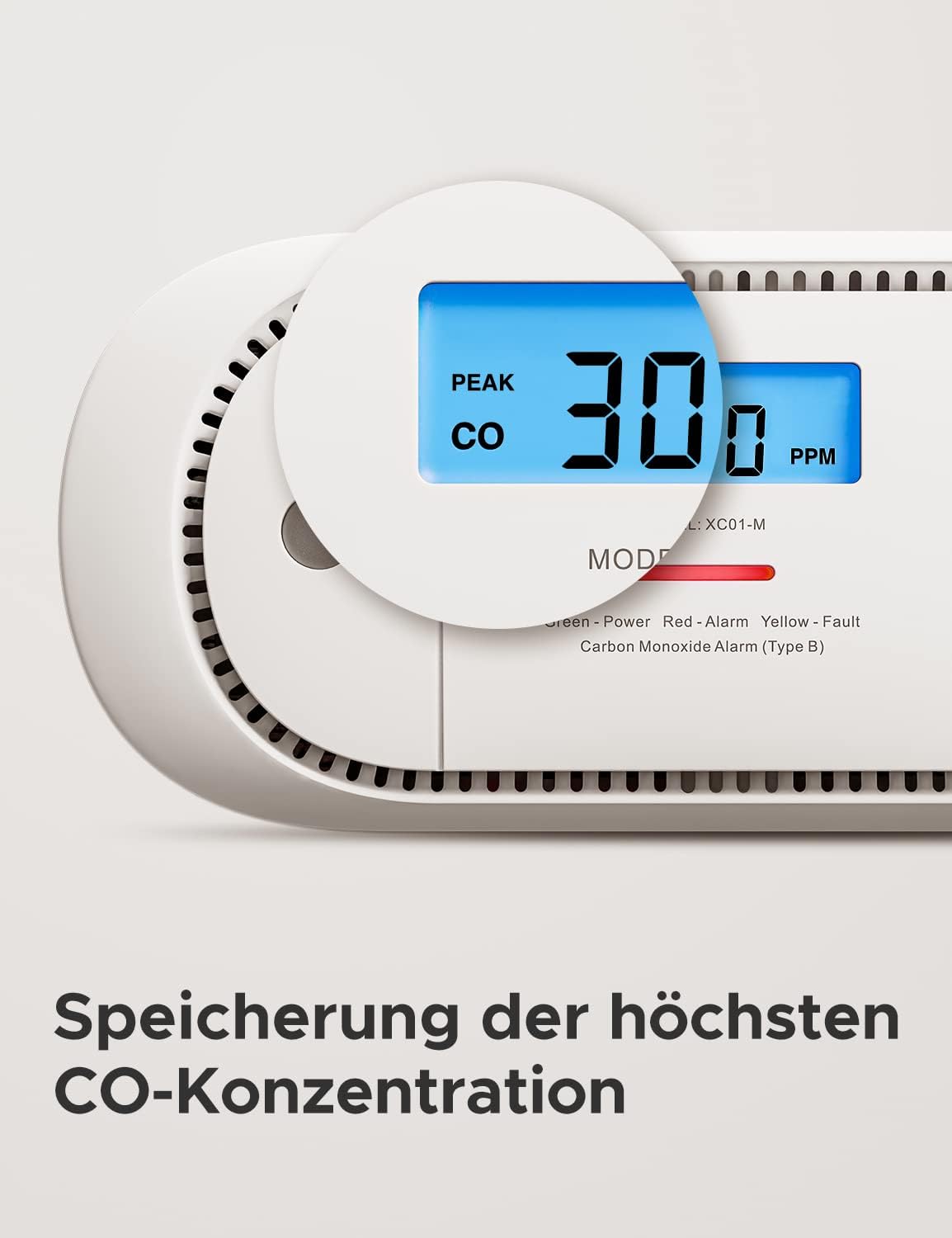 Czujnik X-Sense XC01-M alarm dźwiękowy, wyświetlacz