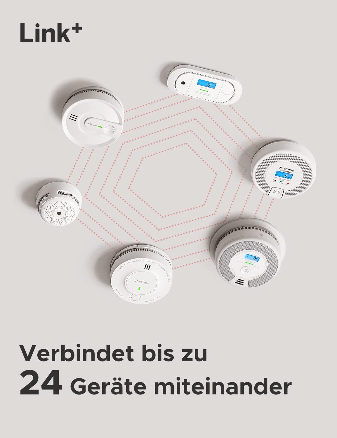 Czujnik X-Sense XC01-M alarm dźwiękowy, wyświetlacz