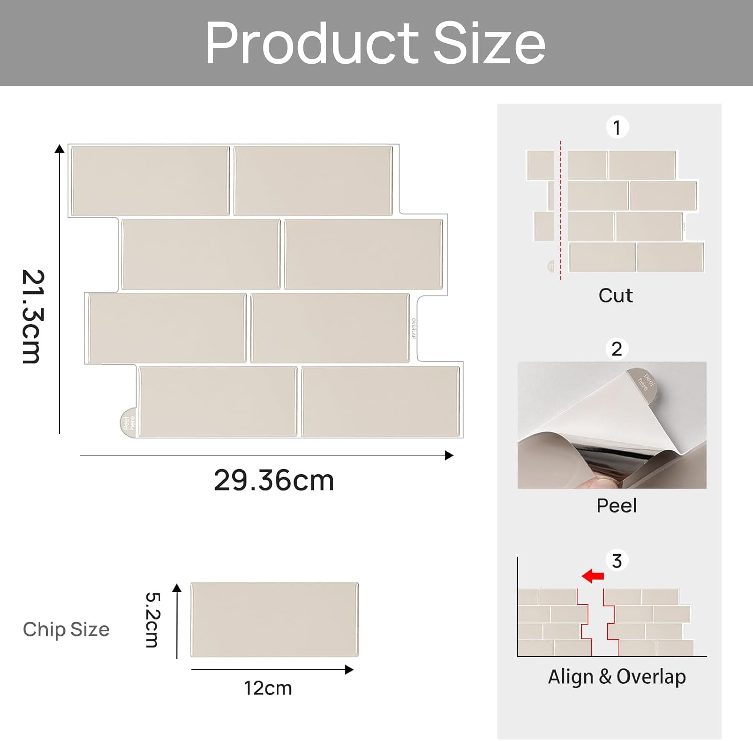 Płytki samoprzylepne 3D WoStick 10szt retro beżowe 29x21 kuchnia łazienka
