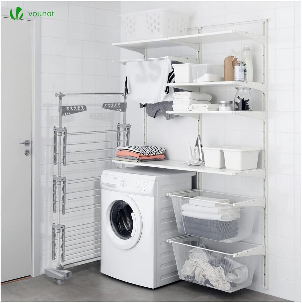 Suszarka na pranie VOUNOT 3-poziomowa składana 23 m na kółkach