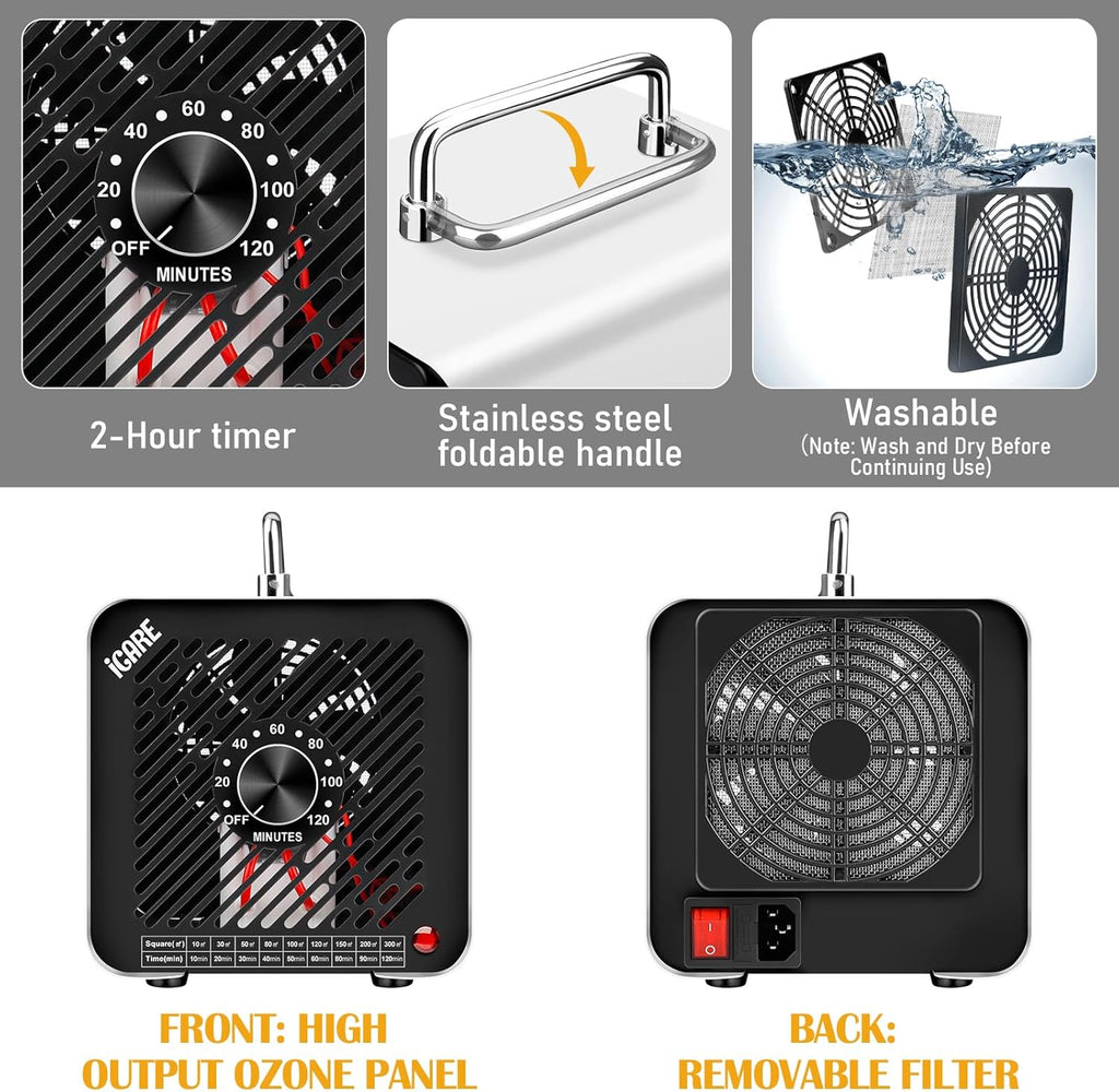 Generator ozonu 30 000 mg/h, do 300m2, timer 120 min