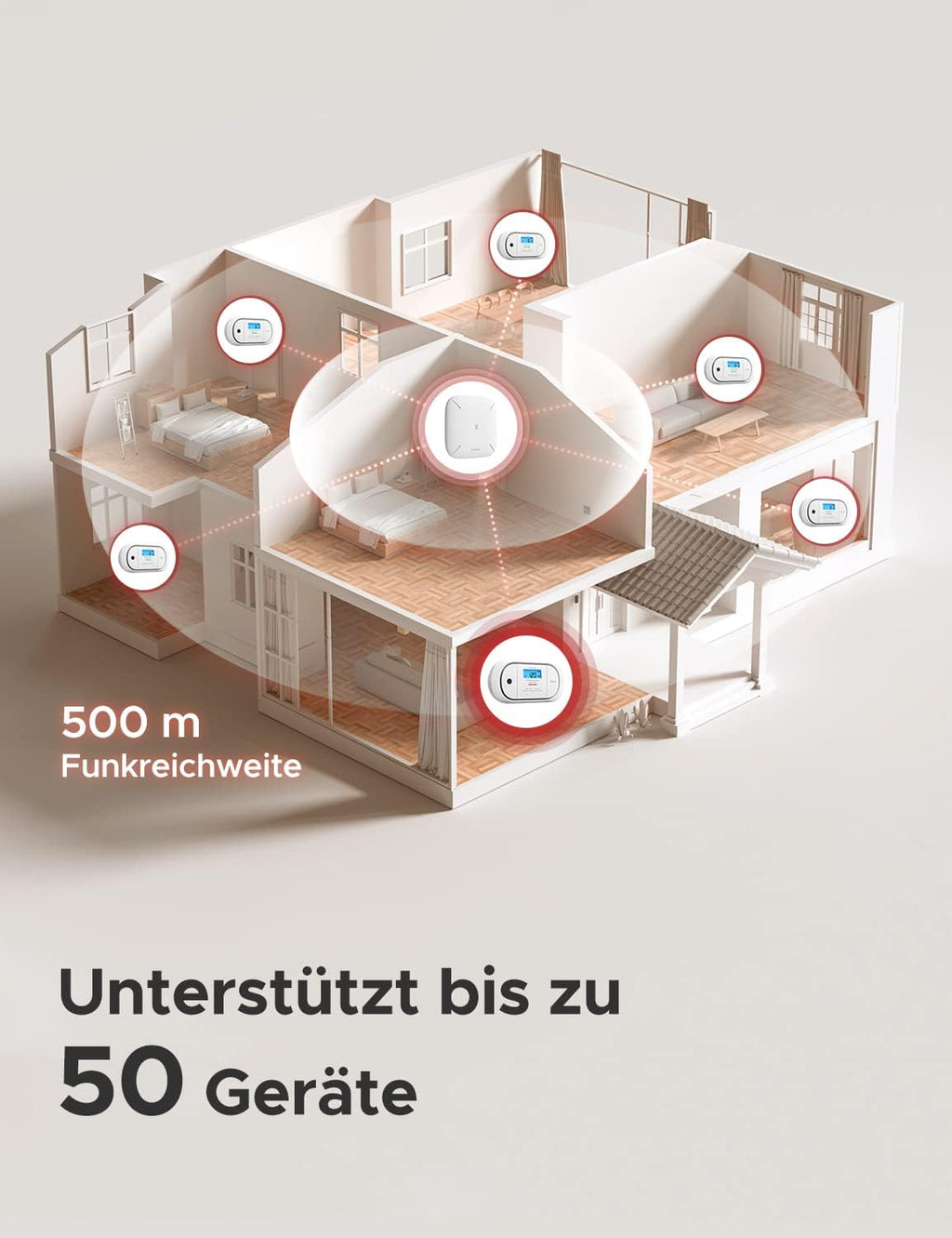 Czujnik X-Sense XC01-M alarm dźwiękowy, wyświetlacz