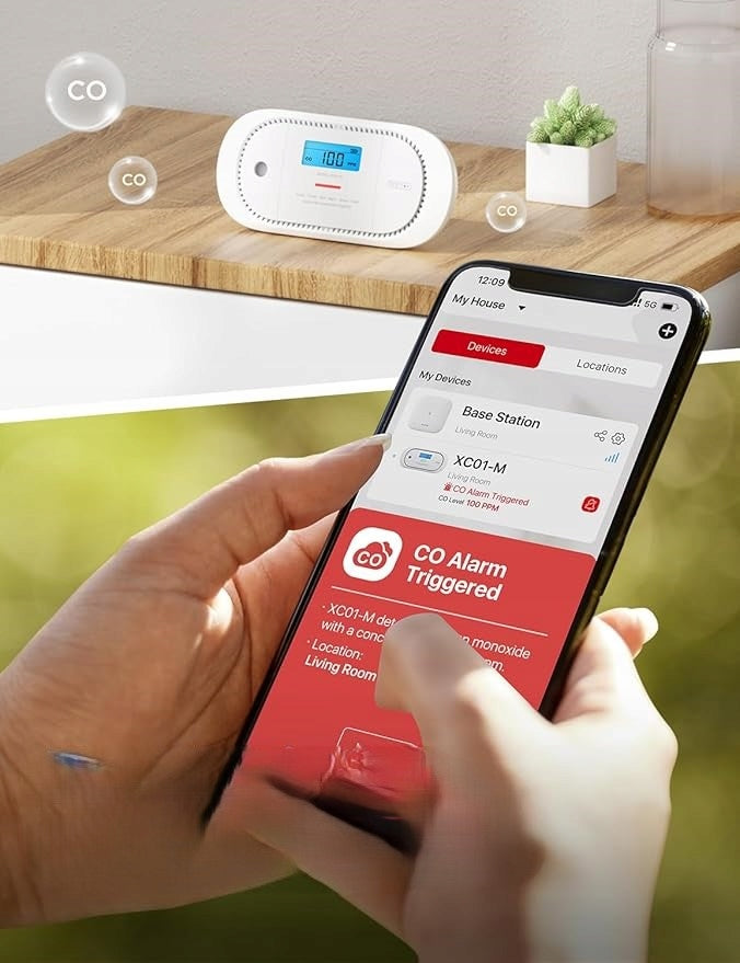 Czujnik X-Sense XC01-M alarm dźwiękowy, wyświetlacz