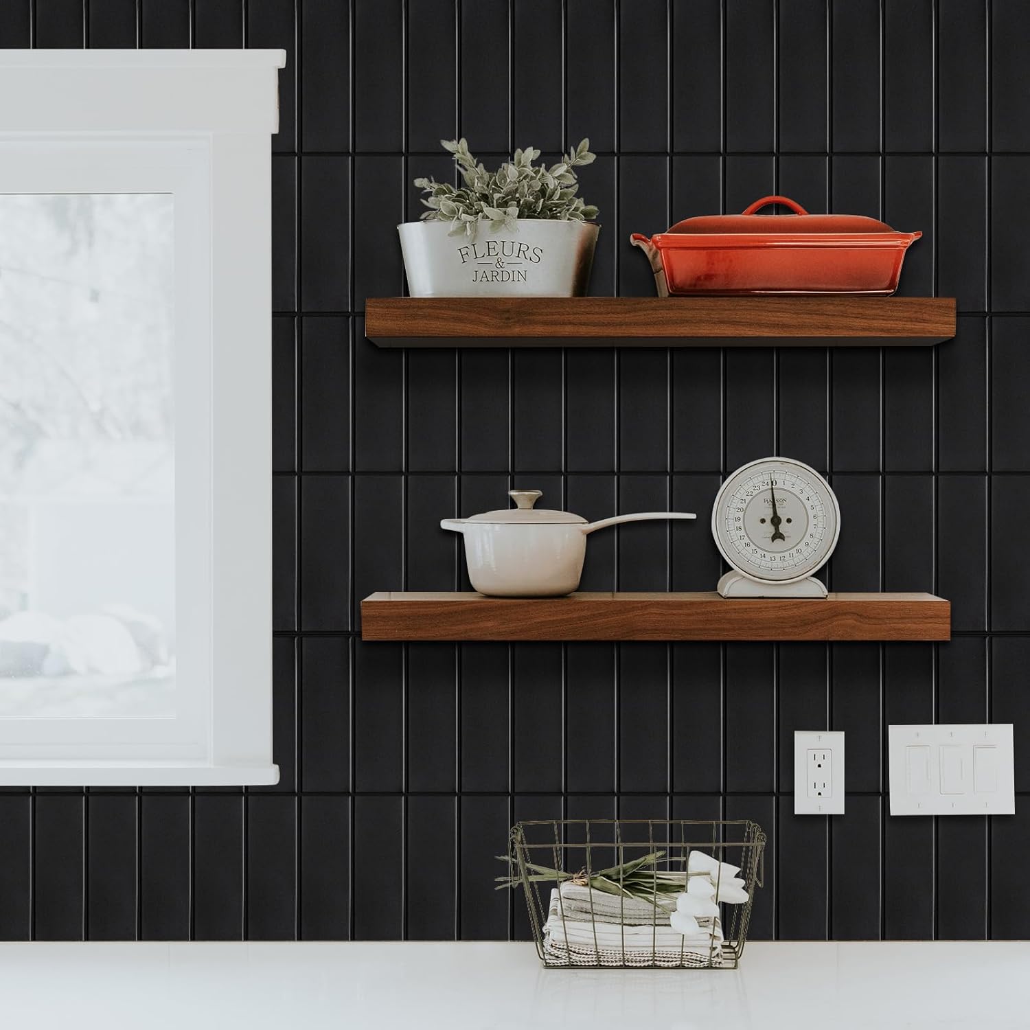 Płytki ścienne 3D WoStick  czarne 10szt samoprzylepne do kuchni łazienki