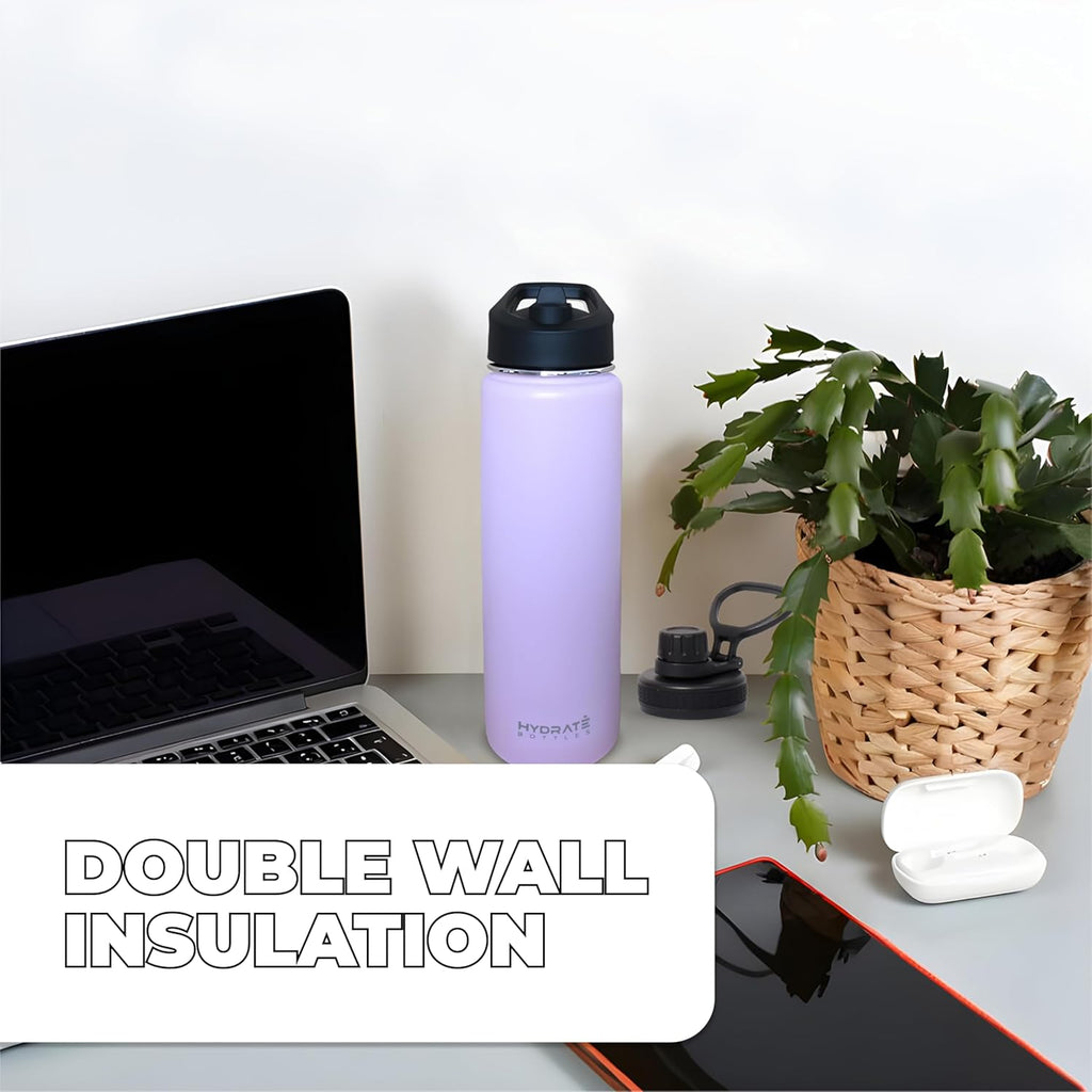 Bidon termiczny 700ml stalowy 2 nakrętki butelka na wodę zimne ciepłe