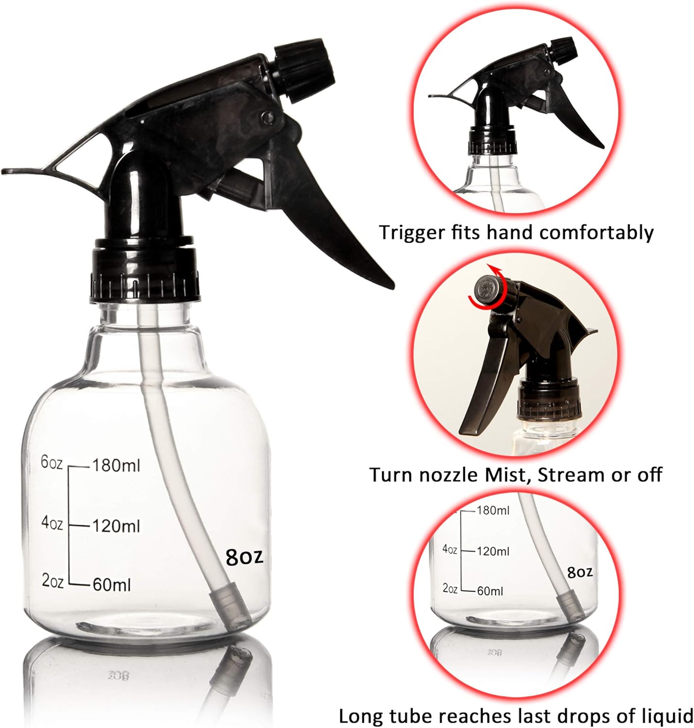 Butelki z rozpylaczem Youngever 6x 237ml spryskiwacz zestaw