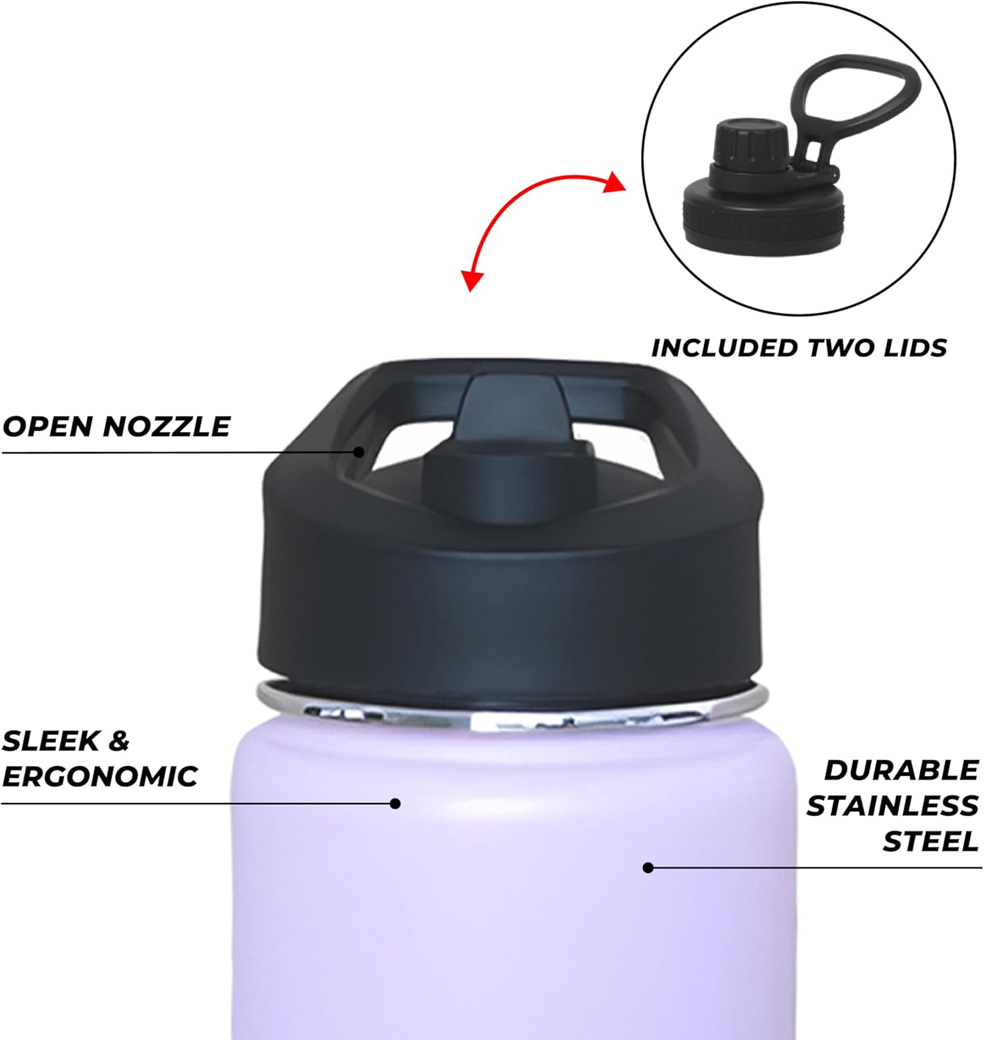 Bidon termiczny 700ml stalowy 2 nakrętki butelka na wodę zimne ciepłe