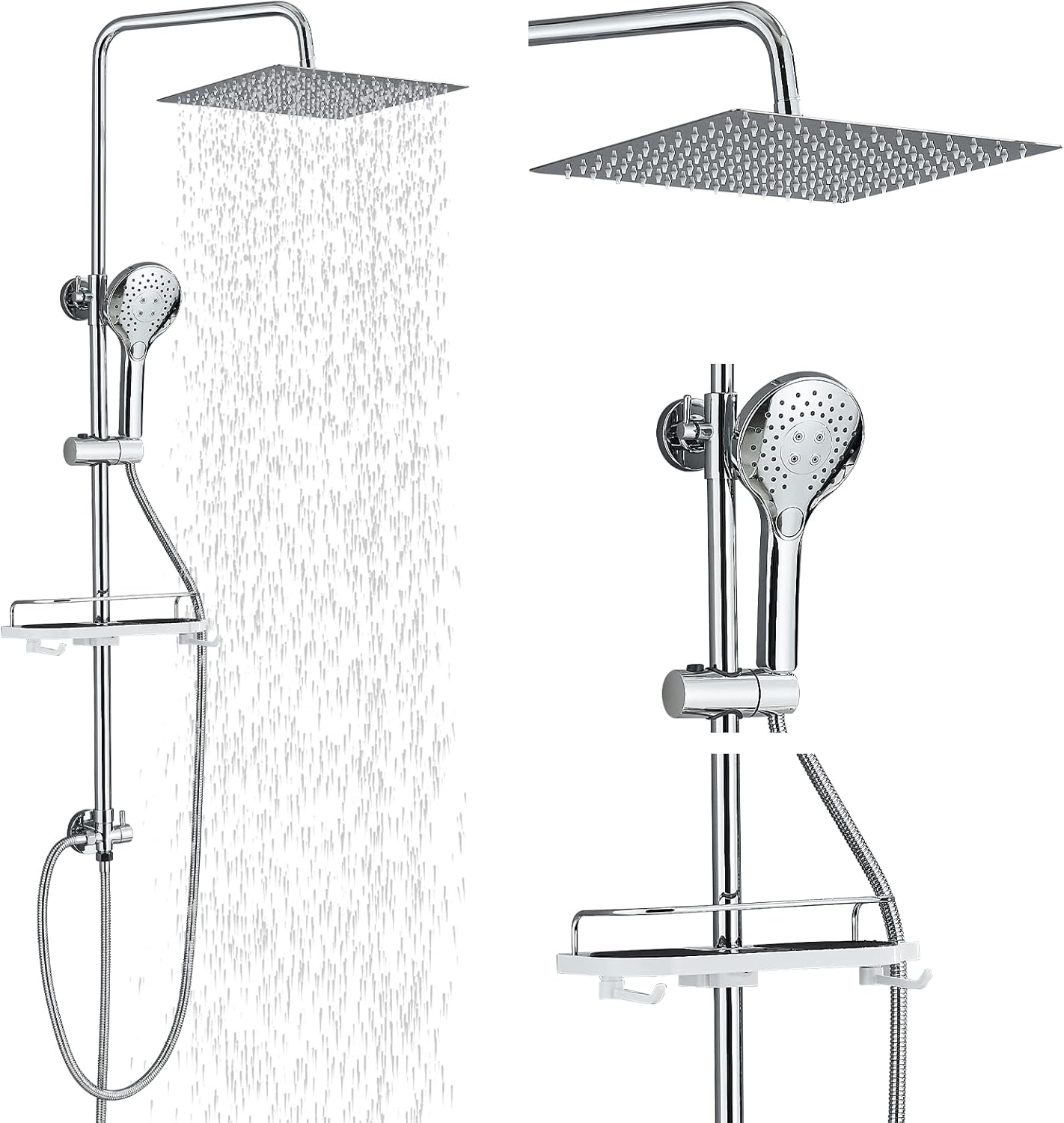 System prysznicowy hevenaov 30x30 deszczownica chrom