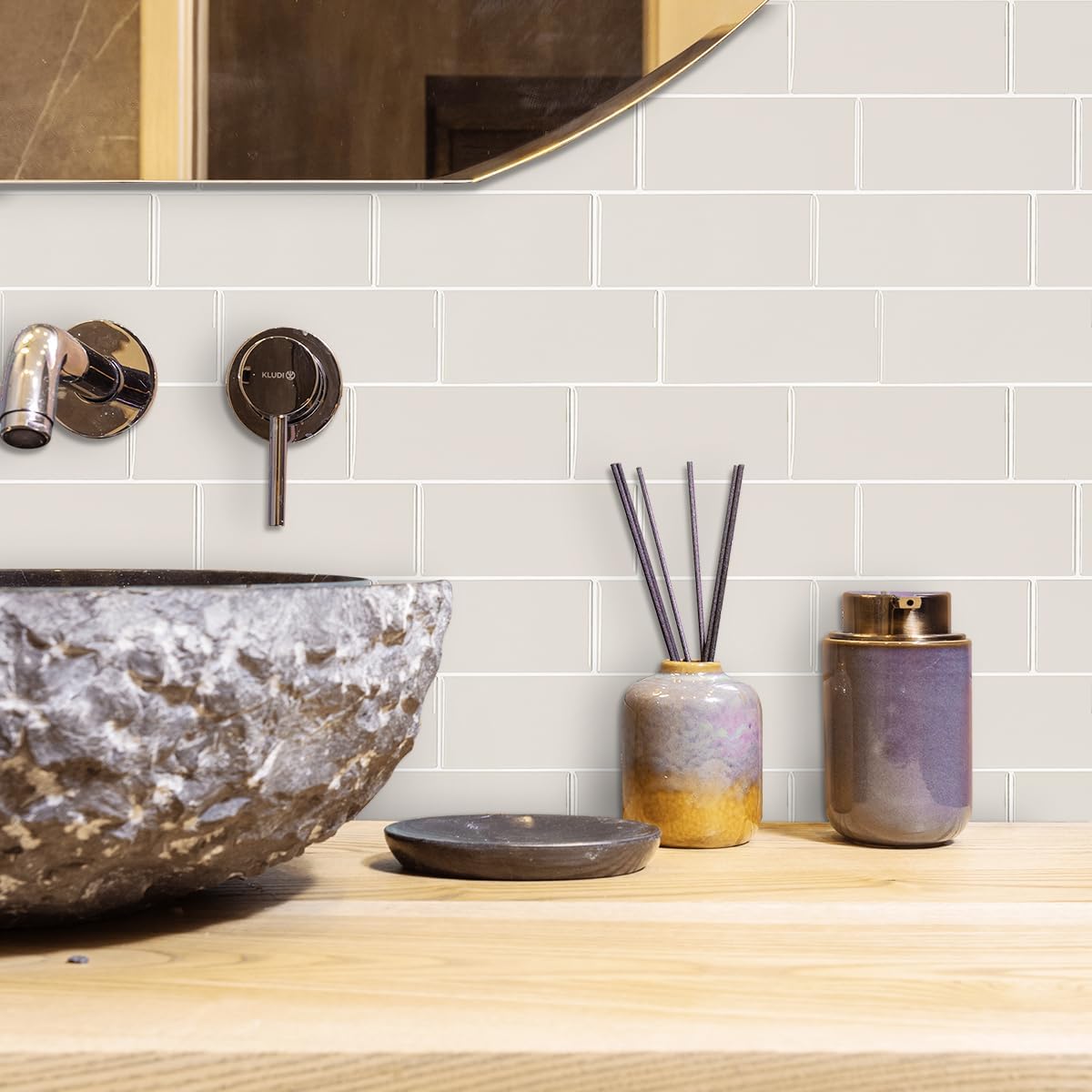 Płytki samoprzylepne 3D WoStick 10szt retro beżowe 29x21 kuchnia łazienka