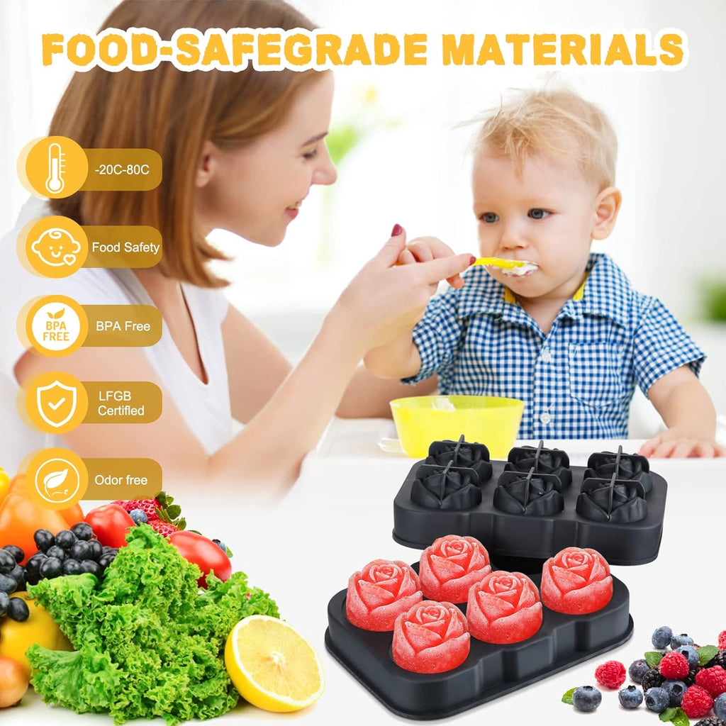 Forma silikonowa na lód z pokrywką 6 kostek BPA FREE