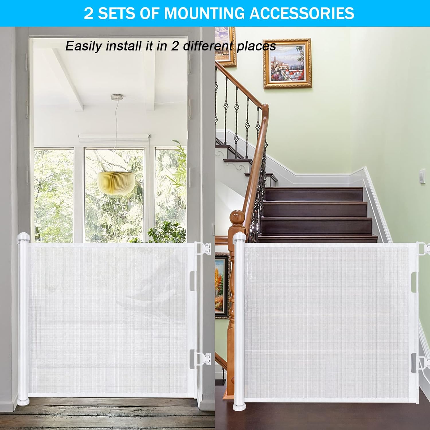 Barierka dziecięca Wodondog biała 0-150cm 83cm wysoka