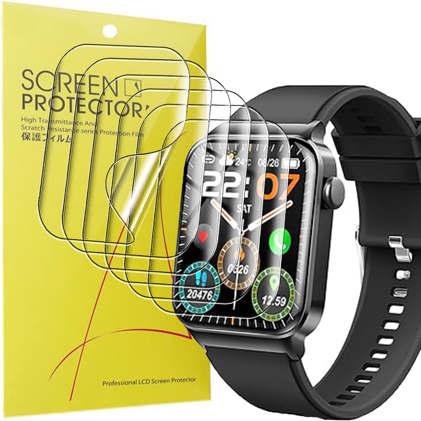 Folia ochronna 3x do smartwatcha T50S 1,85" – ultra przezroczysta TPU