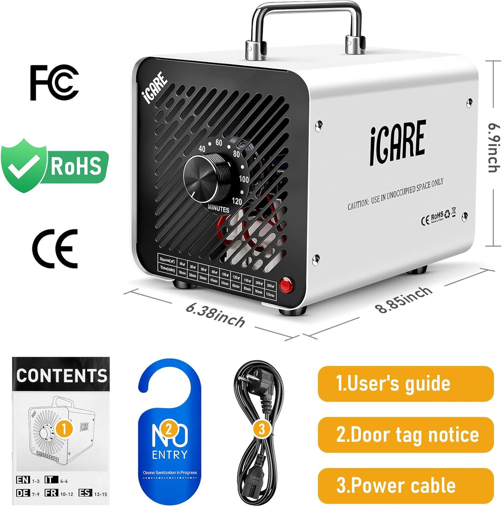 Generator ozonu 30 000 mg/h, do 300m2, timer 120 min