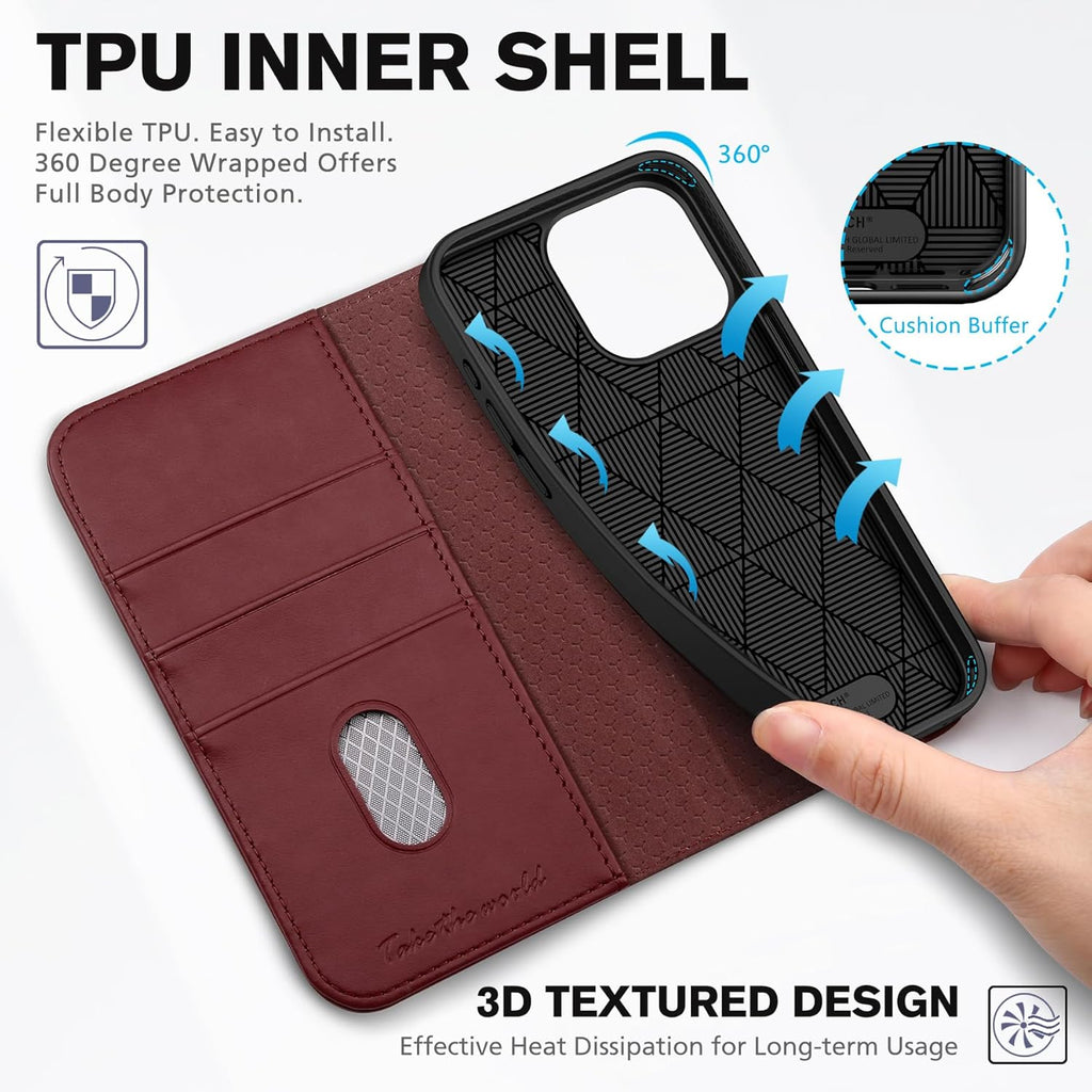 TUCCH Etui z Kieszenią na Karty do iPhone 15 Pro Max 5G