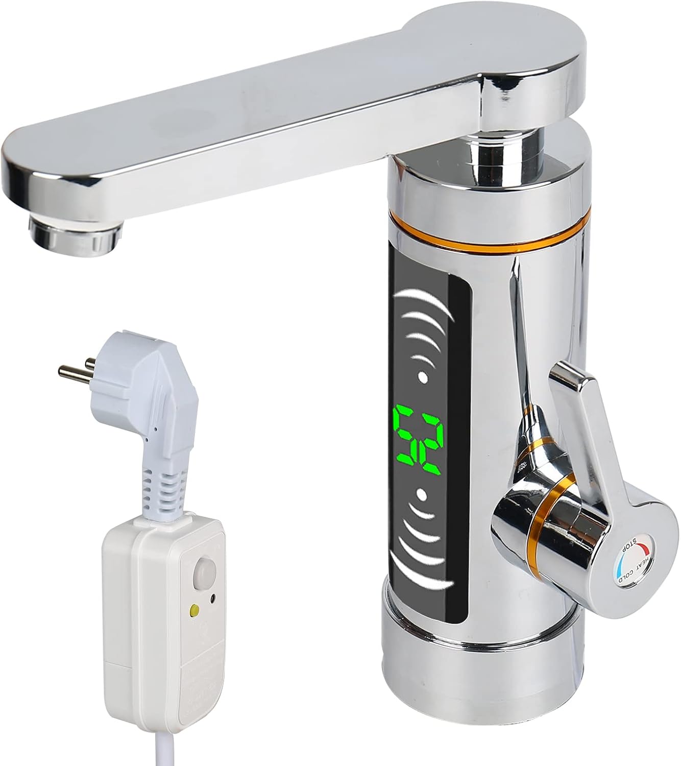 Elektryczny kran z podgrzewaczem 3000W, LED, obracany 360°