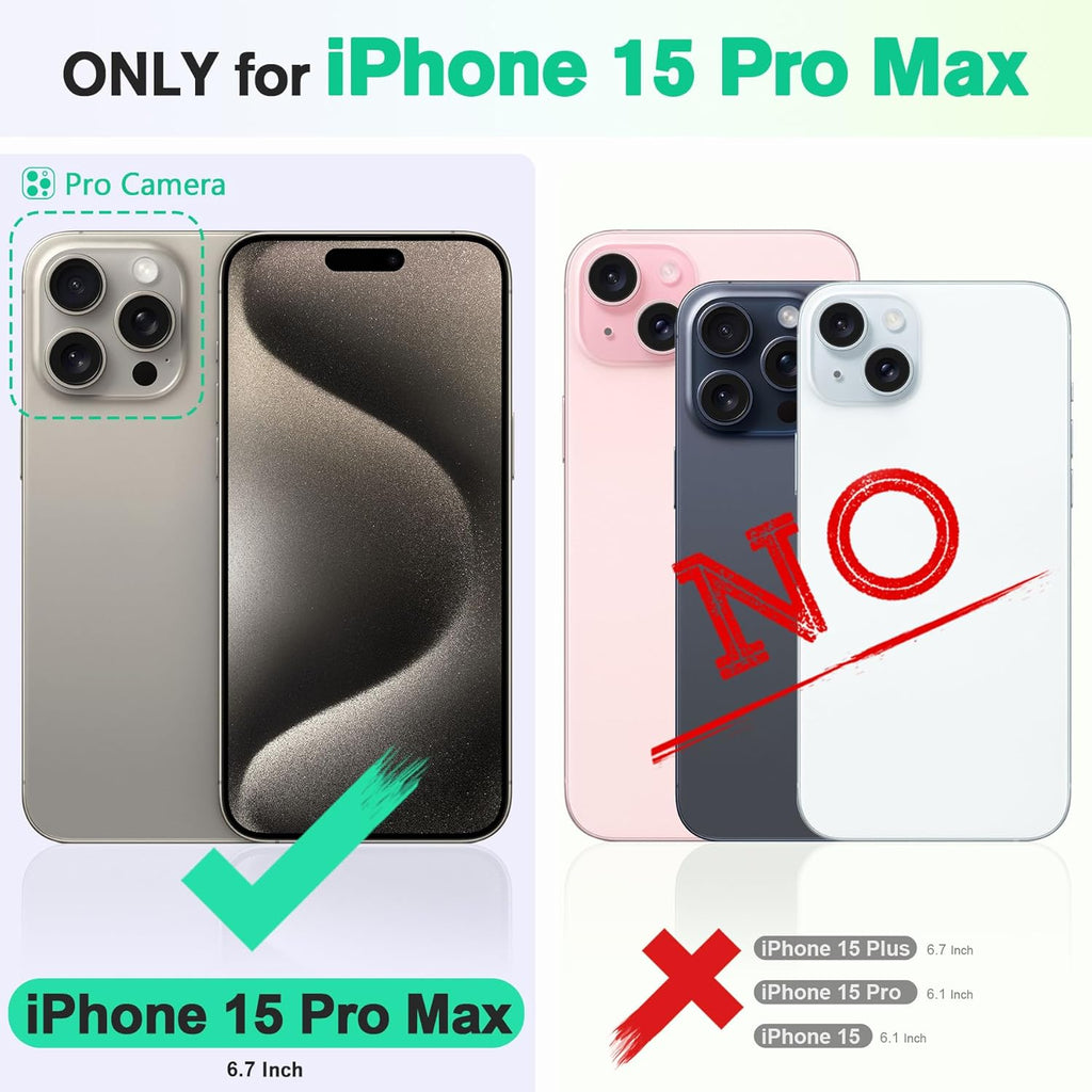 TUCCH Etui z Kieszenią na Karty do iPhone 15 Pro Max 5G