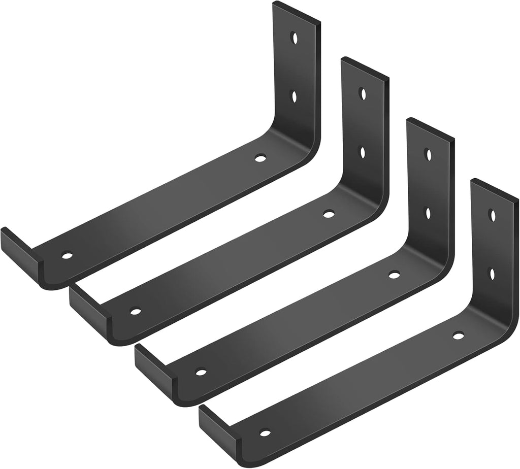 Wsporniki półki ścienne metalowe czarne 4 szt mocne stal