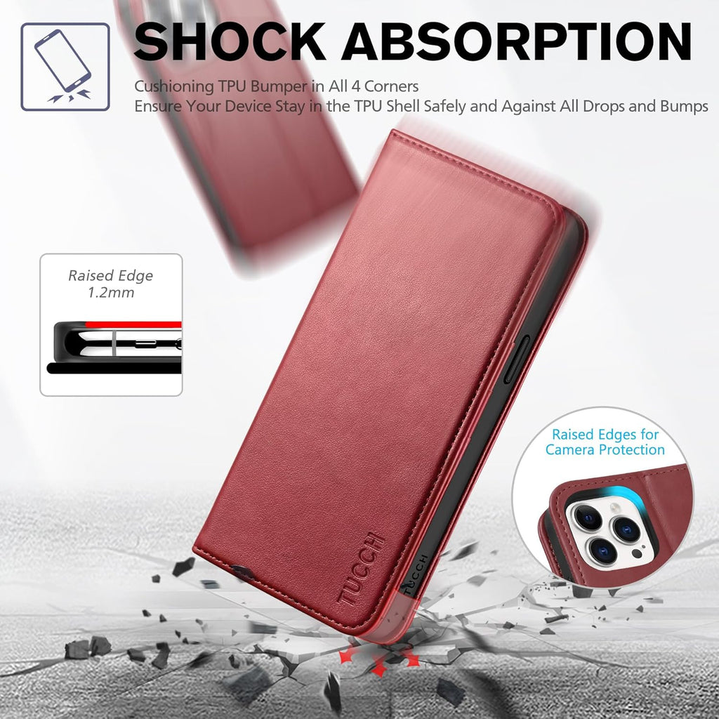 TUCCH Etui z Kieszenią na Karty do iPhone 15 Pro Max 5G