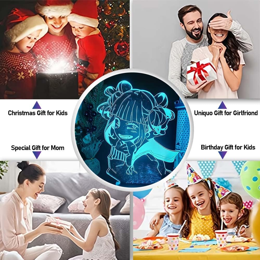 Lampka nocna LED 3D z pilotem, 16 kolorów