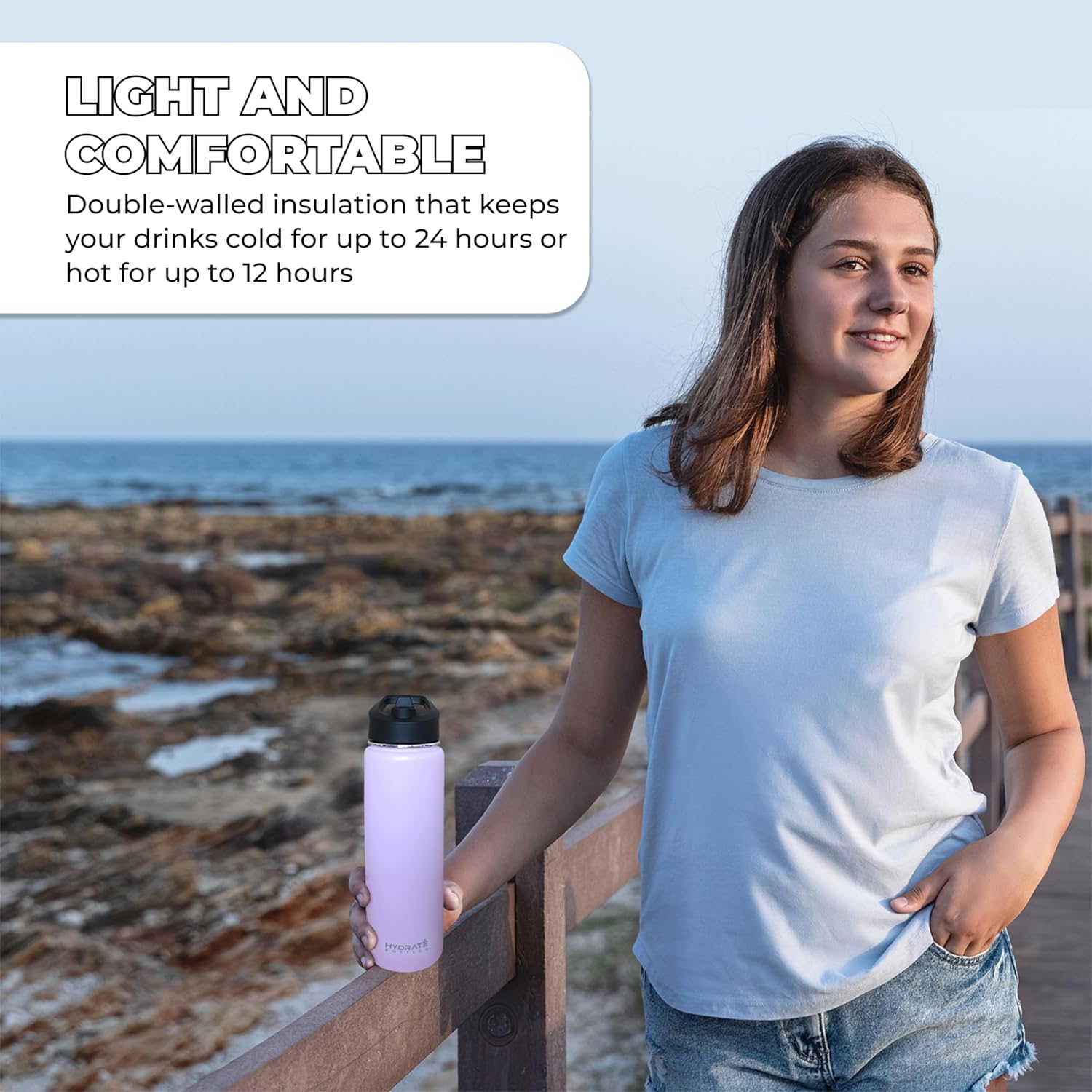 Bidon termiczny 700ml stalowy 2 nakrętki butelka na wodę zimne ciepłe