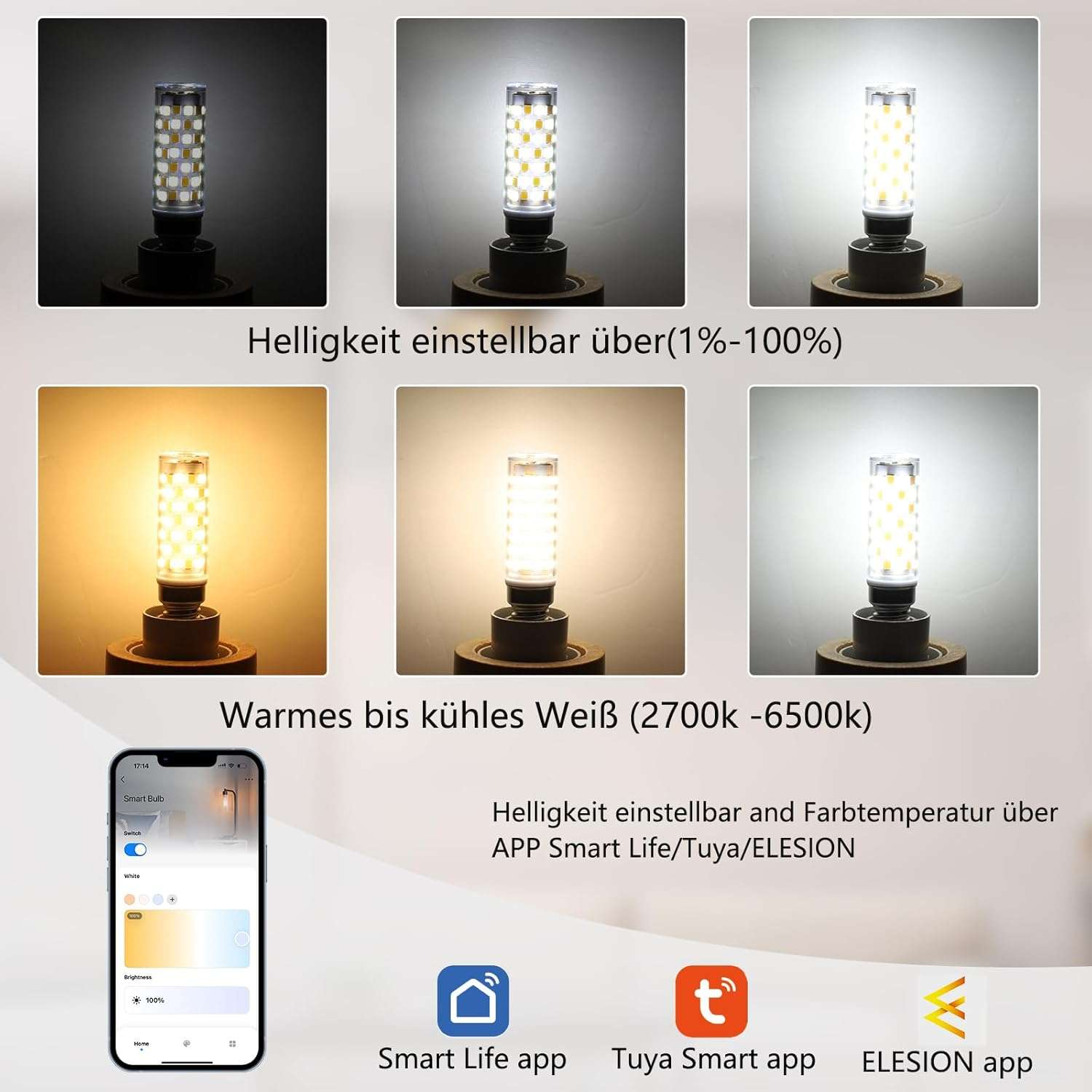 I-SHUNFA Żarówka E14 Wi-Fi Alexa/Google Home, 6W