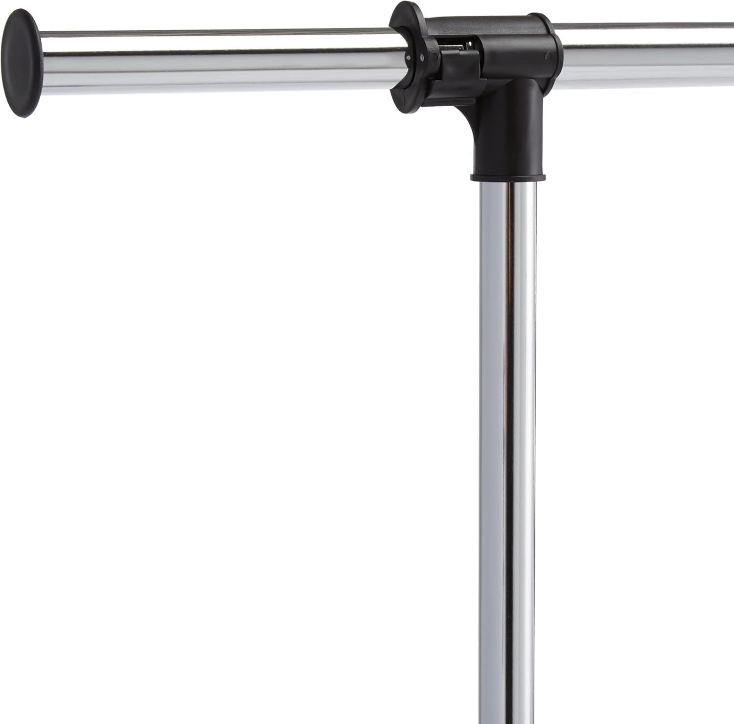 Wieszak stojący Amazon Basics na ubrania regulowany z kółkami chrom