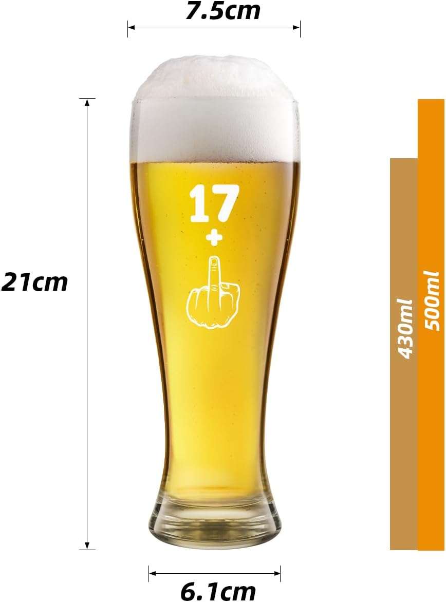 Szklanka do piwa pszenicznego 0,5L na 18. urodziny