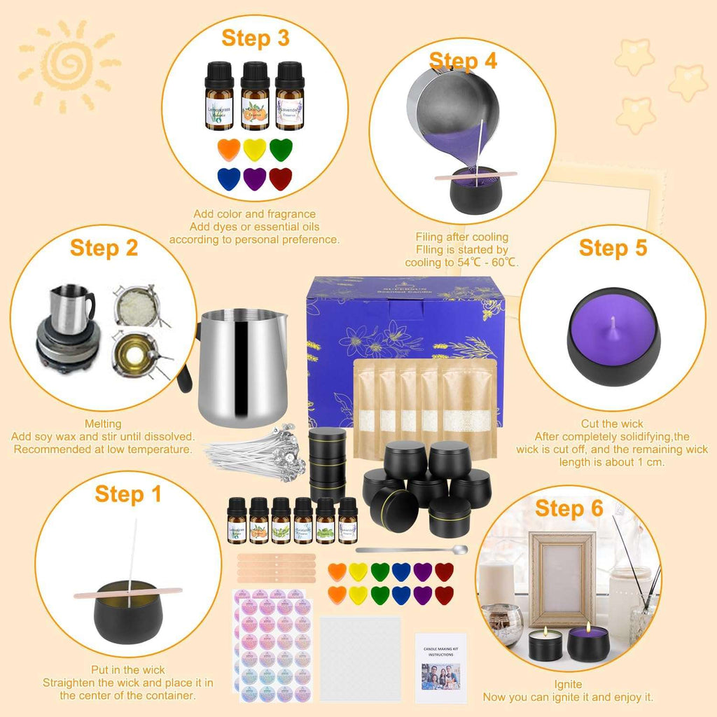 Zestaw do robienia świec Supersun DIY wosk pszczeli 625g komplet