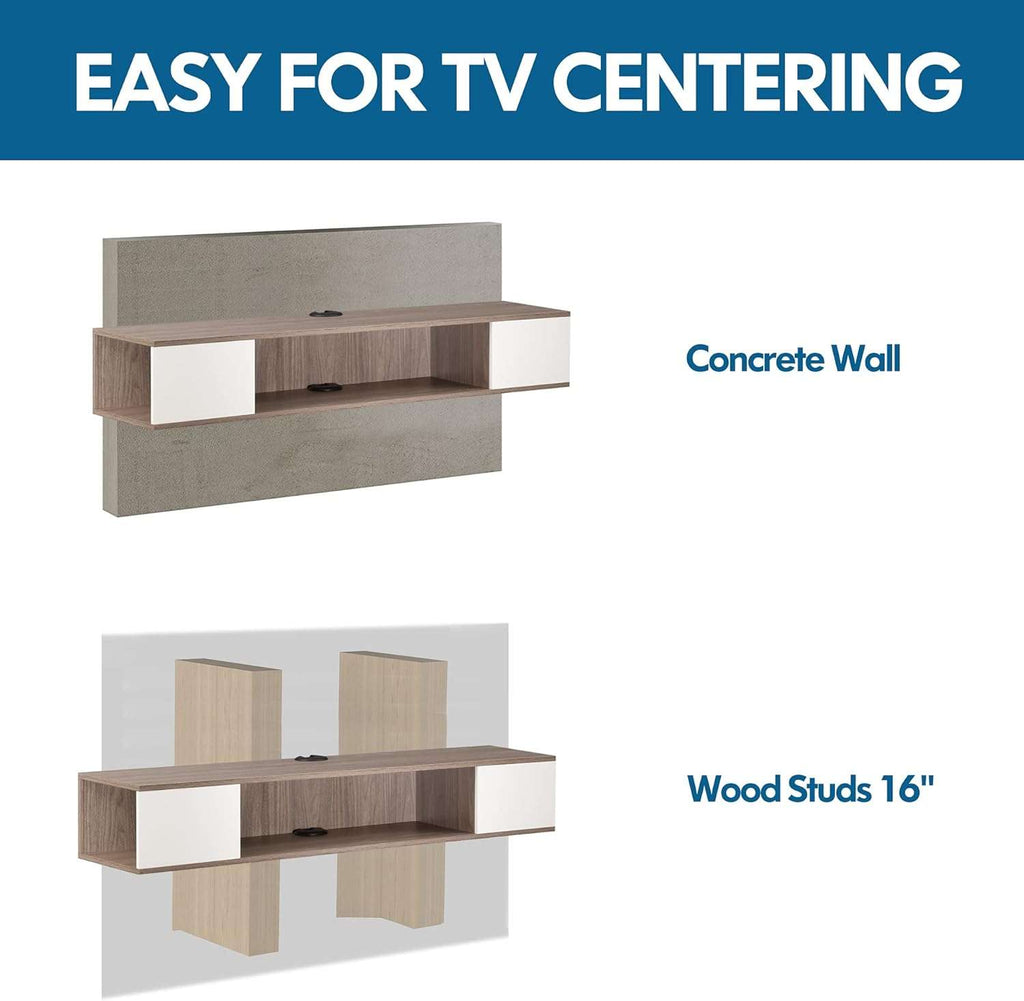 Szafka wisząca RTV FITUEYES 100 cm biało-dębowa