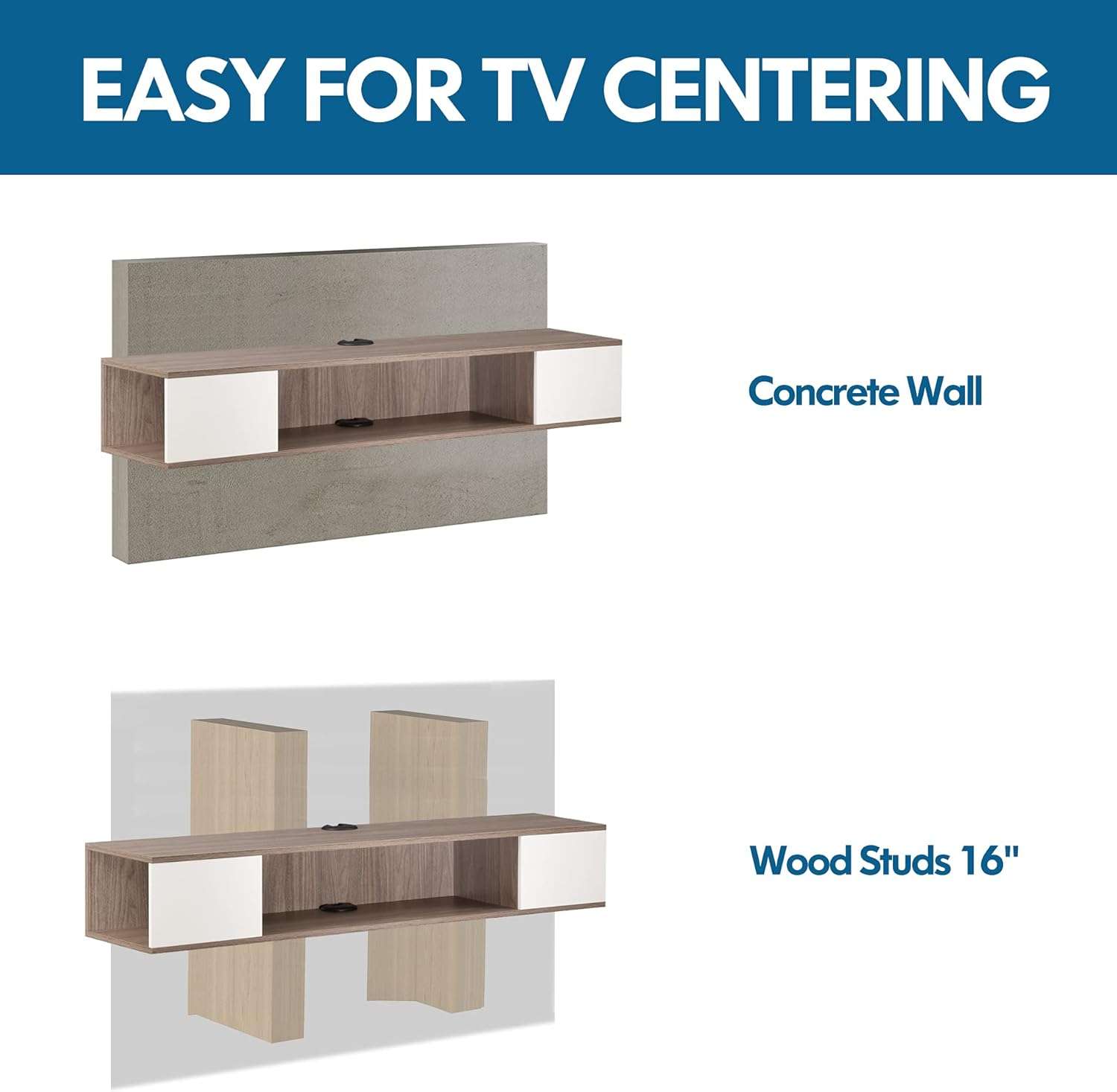 Szafka wisząca RTV FITUEYES 100 cm biało-dębowa