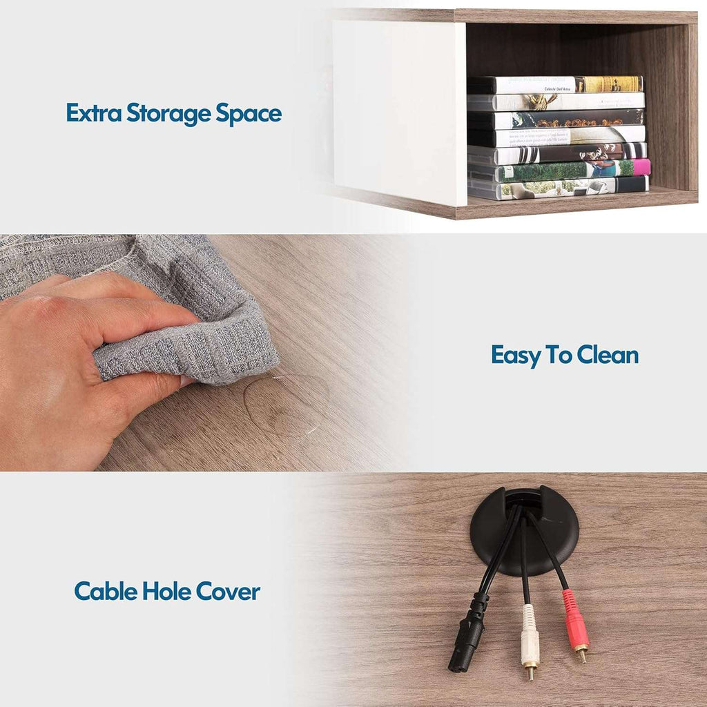 Szafka wisząca RTV FITUEYES 100 cm biało-dębowa